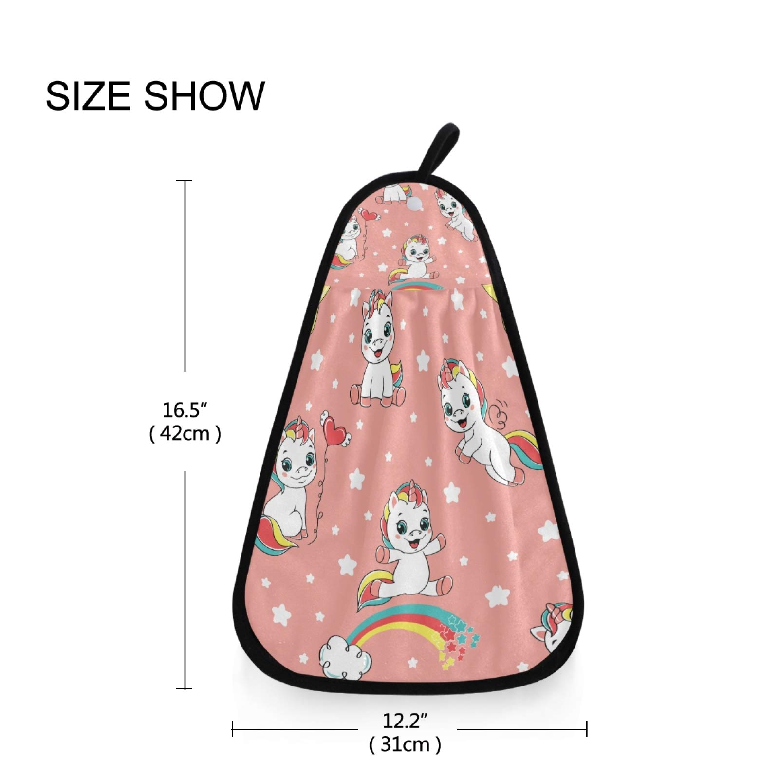 Cute Unicorn Star Hanging Hand Towel - Fade-Resistant Cotton Kitchen & Bath Towel with Loop - 12.2