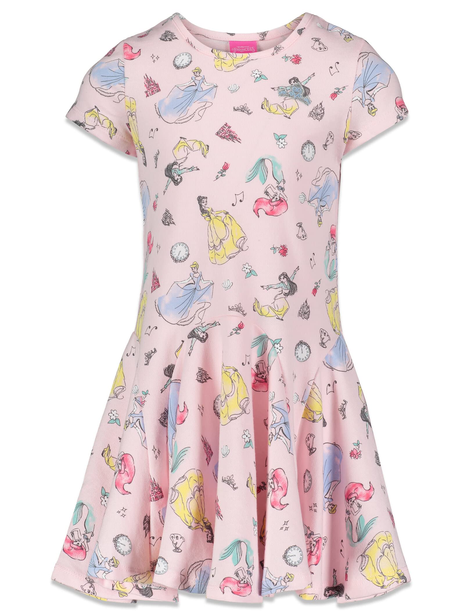 Disney Princess Frozen Ariel Cinderella Aurora Belle Christmas Dress for Girls - Toddler to Little Kid Size - Perfect for Holiday Parties, Christmas Photos & Dress-Up Play