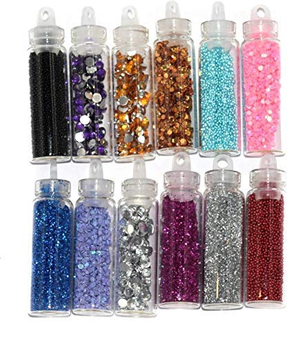 FAMEZA 12-Piece Nail Art Kit with Glitter Bottles, 3g Nail Glue & 5 Nail Tapes – Perfect for DIY Manicures, Salon Nail Designs & Home Nail Art Projects