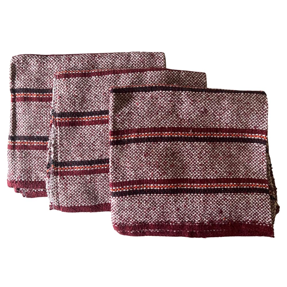 Premium Cotton Mexican Jerga Floor Mop Set of 3 (Red, 19