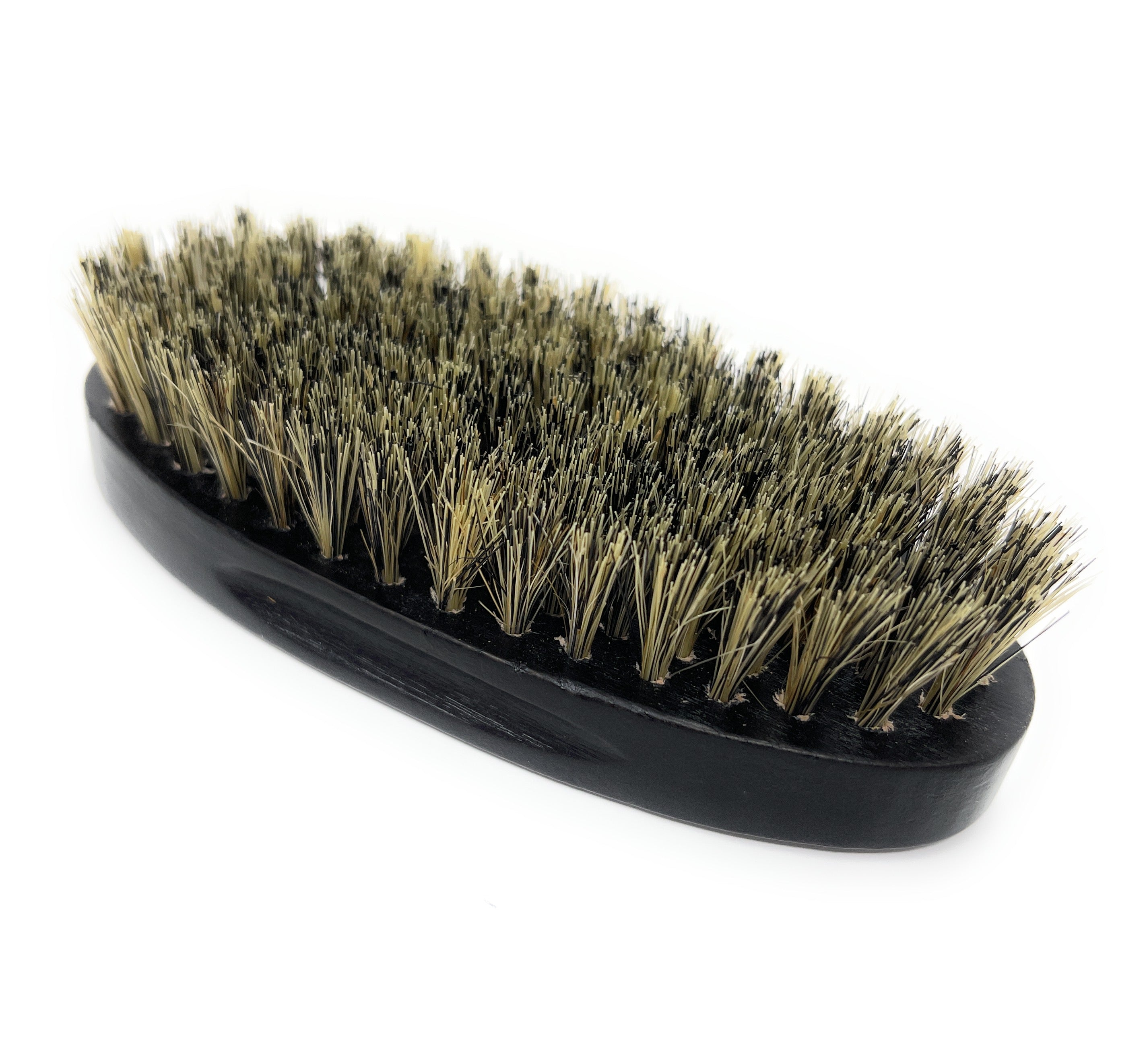 Phillips Military Wood Bristle Beard Brush - Black Wooden Boar Bristle Brush for Short Hair & Stubble - Perfect for Grooming, Styling & Exfoliating at Home or Travel