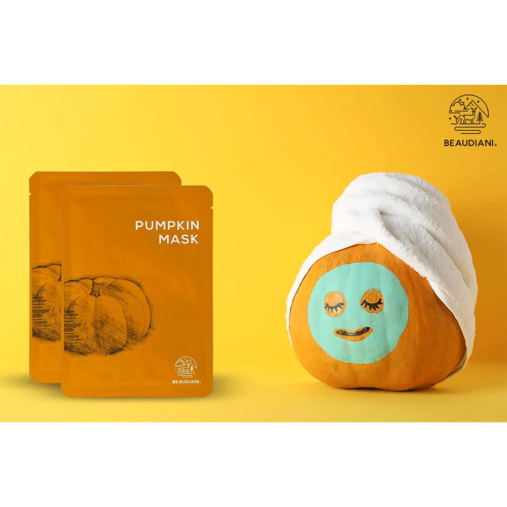 BEAUDIANI Pumpkin Face Mask 25g x 10 Pack - Hydrating & Brightening Sheet Mask for Glowing Skin | Perfect for Spa Night, Self-Care Routine & Gift Giving
