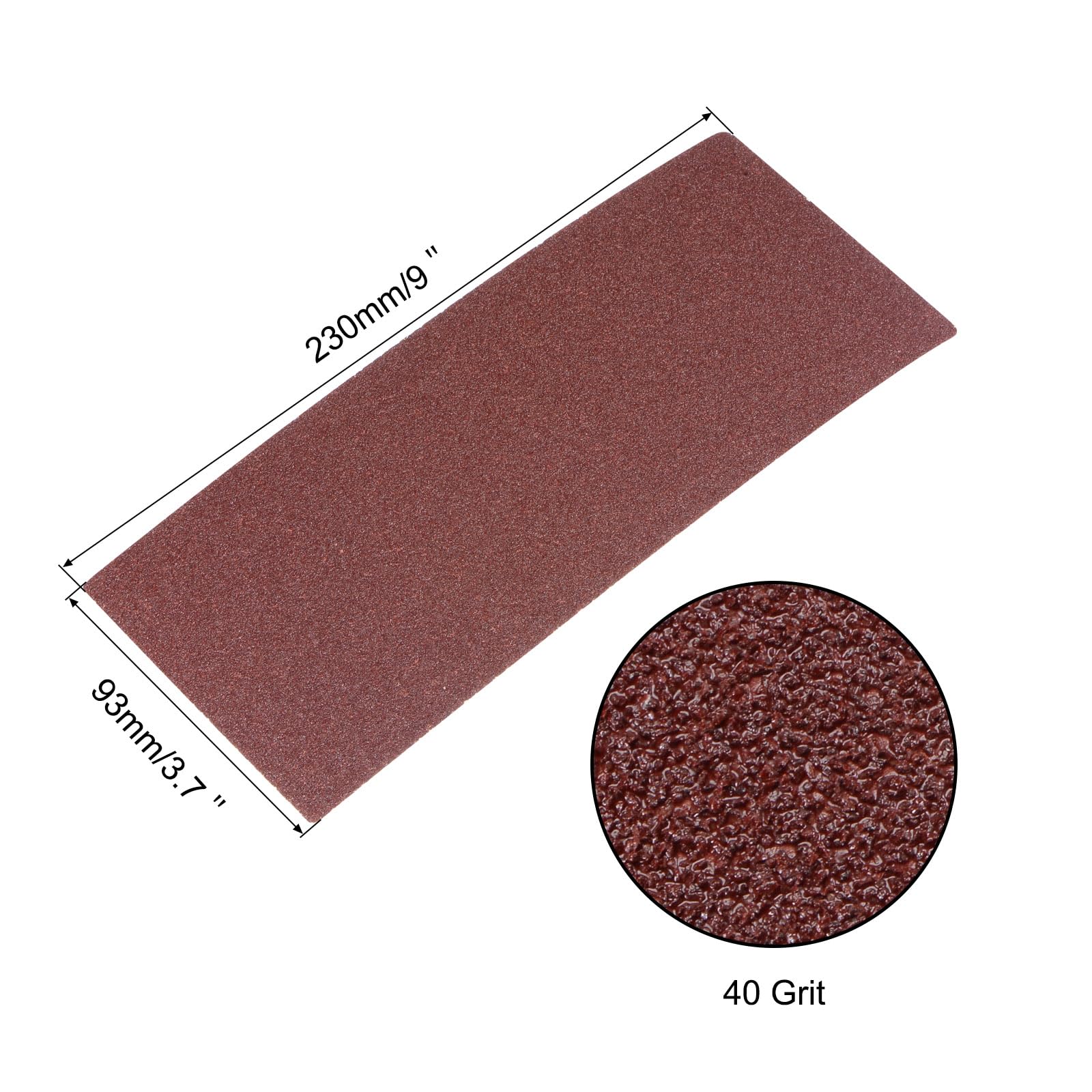 uxcell 20 Pcs 40 Grit Aluminum Oxide Sandpaper Sheets, 9