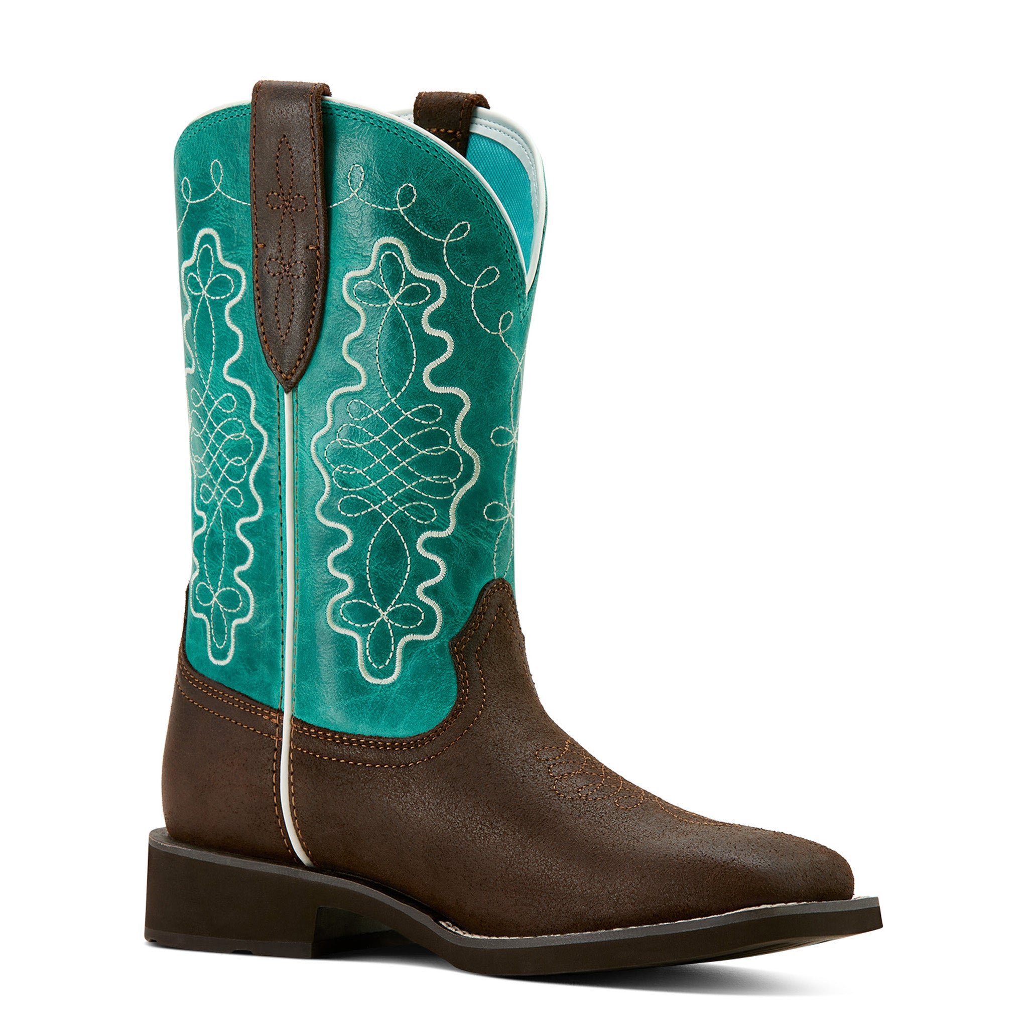 Ariat Women's Callie Western Cowboy Boots - Hickory Brown & Turquoise - Comfortable & Stylish for Riding, Country Fashion, and Outdoor Events