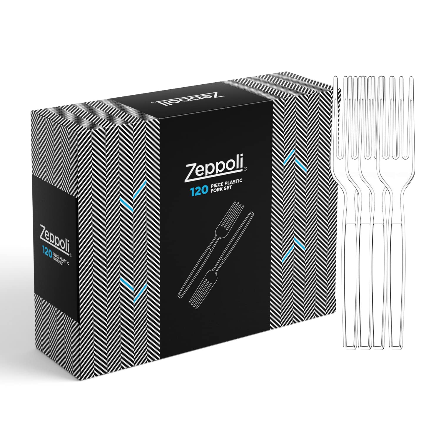 120-Piece Clear Plastic Forks Set - Disposable Cutlery Utensils for Parties, Picnics, BBQs & Events - Bulk Plastic Forks for Catering, Home & Office Use