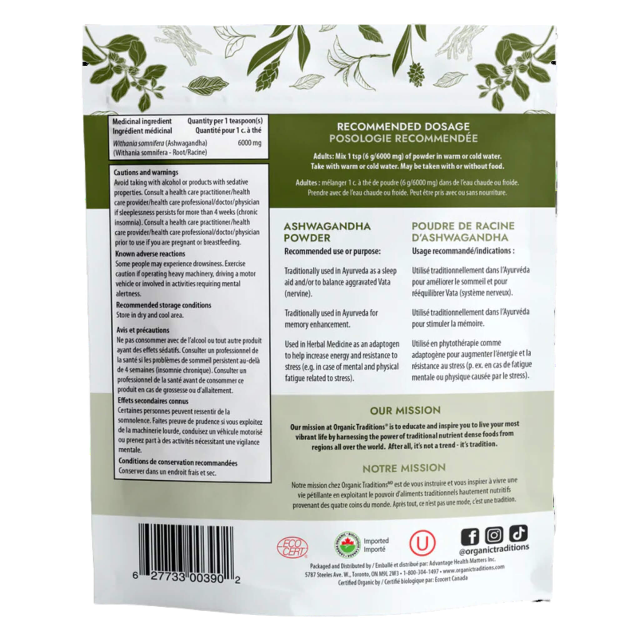 Organic Ashwagandha Root Powder for Stress Relief & Sleep Support - 100% Pure Natural Adaptogen Supplement for Anxiety, Energy & Immunity Boost - Perfect for Smoothies, Tea & Wellness Routines