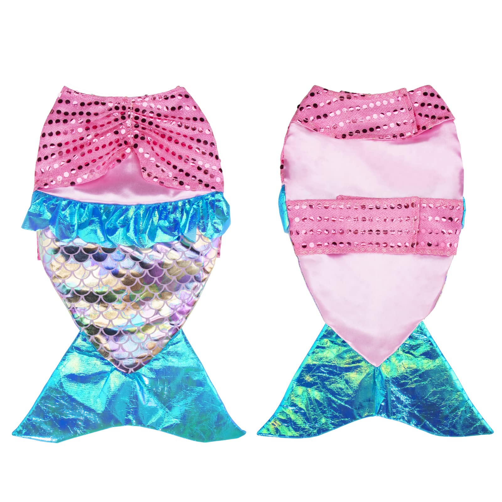 Mermaid Dog Costume for Small & Medium Dogs - Shiny Halloween, Christmas & Birthday Party Outfit | Funny Pet Cosplay for Dress-Up & Photo Shoots