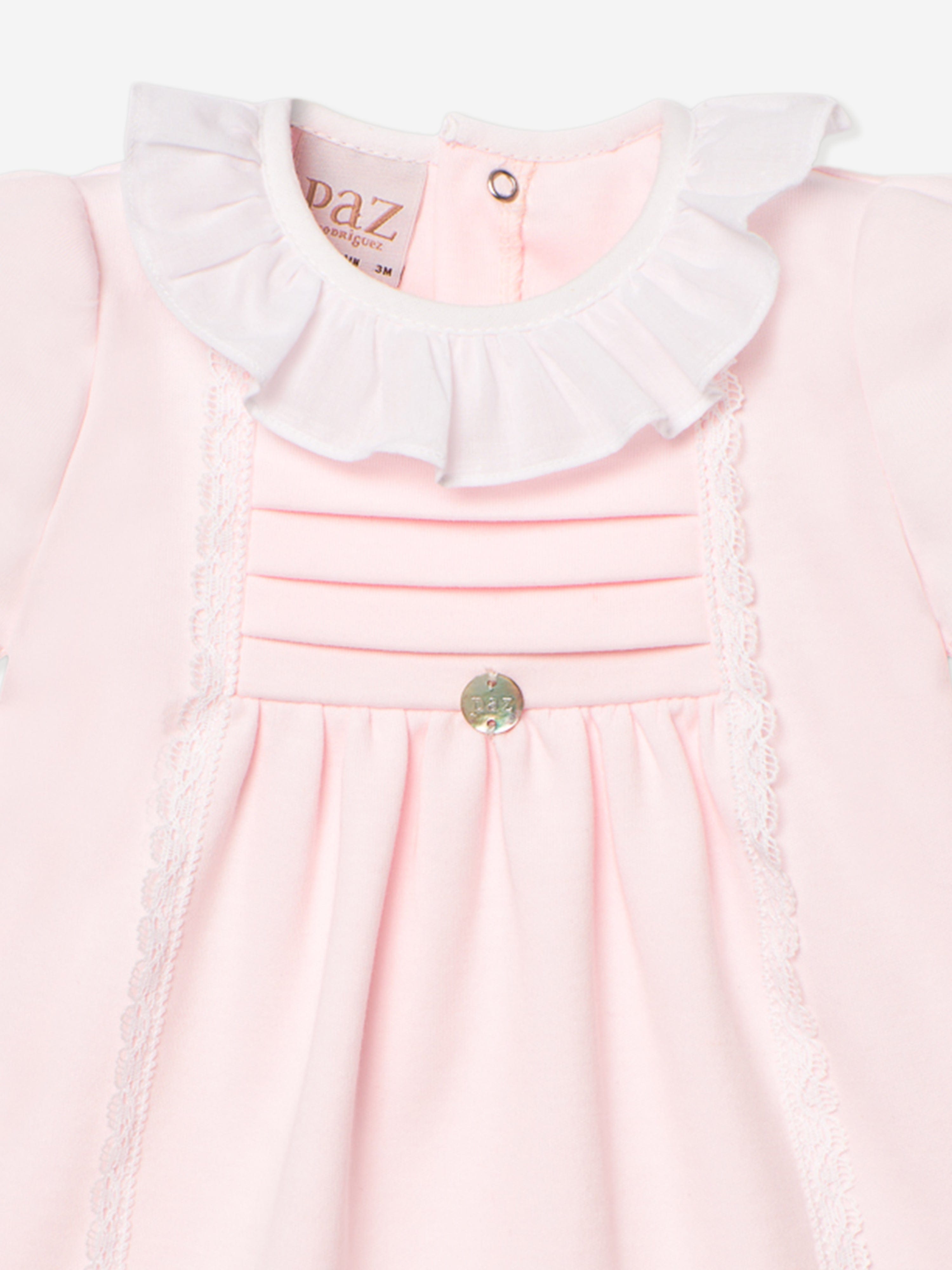Adorable Pink Cotton Romper for Baby Girls - Soft & Comfortable Outfit for Playtime, Photos & Special Occasions