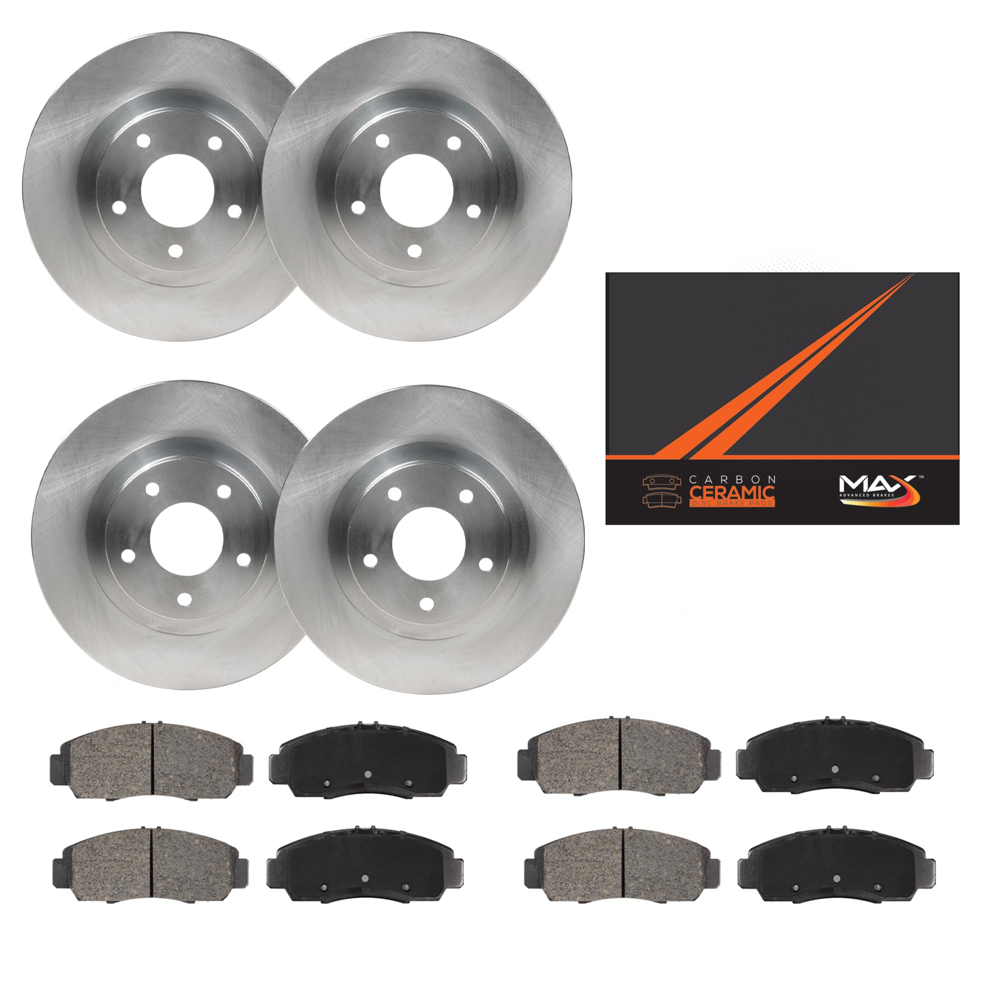 Premium Front & Rear Brake Kit for 2003-2007 Mercedes-Benz C240 C320 C280 C350 - High Performance OE Disc Brake Rotors & Ceramic Pads - Perfect for City Driving & Highway Commuting