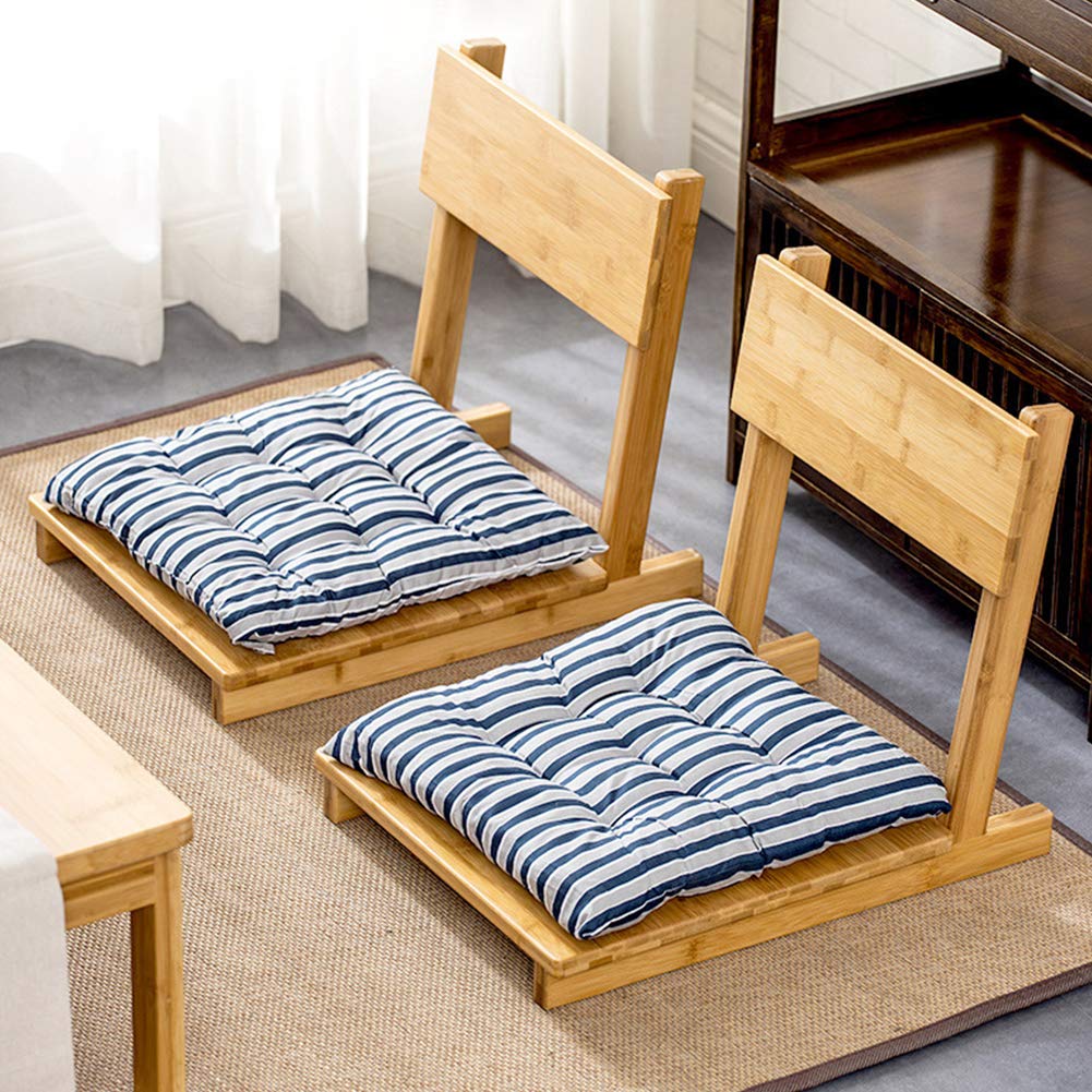 WAYUTO Bamboo Floor Seat Chair - Ergonomic Meditation & Gaming Chair with Back Support for Living Room, Bay Window, Reading - Eco-Friendly Legless Design for Comfortable Seating (Burlywood)