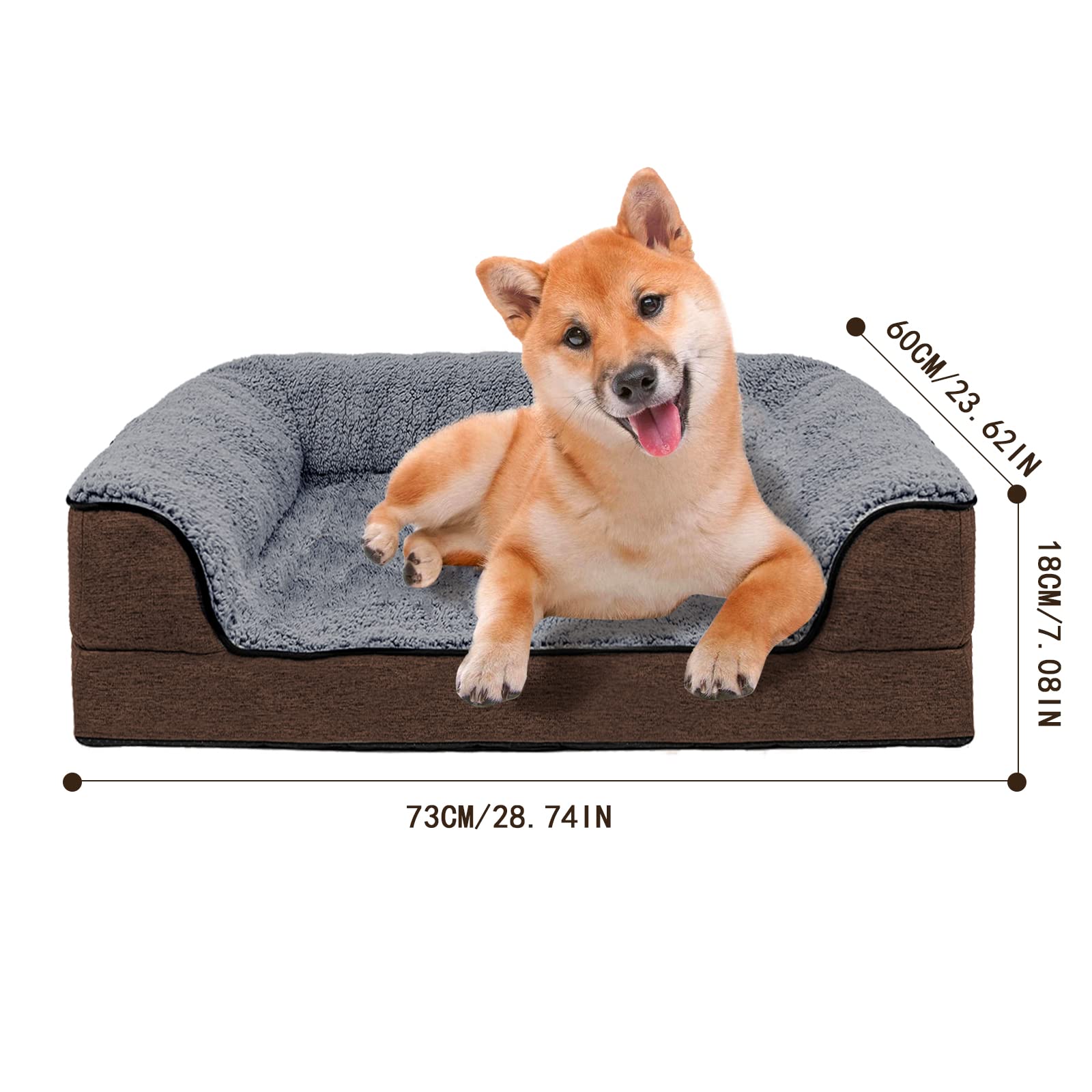 **ShellKingdom Orthopedic Dog Bed for Medium Dogs Under 30 lbs - Washable Removable Cover, Supportive Foam Pet Sofa Bed - Perfect for Indoor Use in Living Room, Bedroom & Crate**