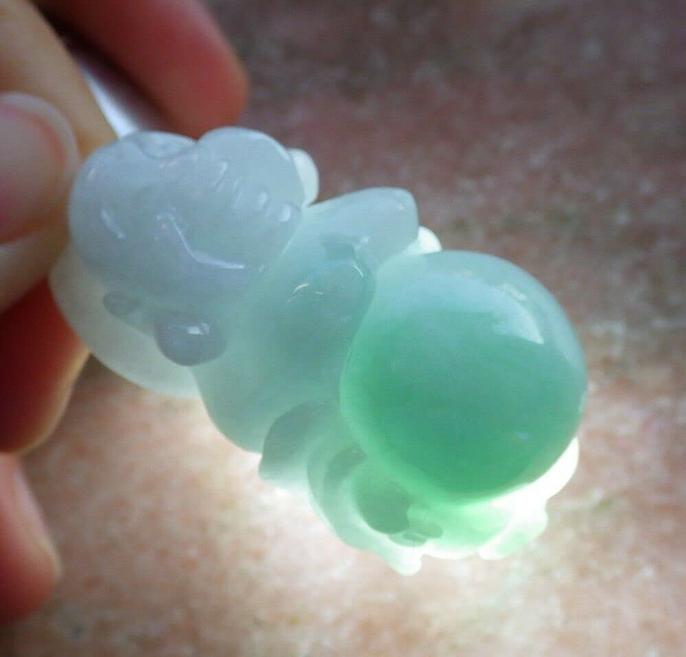 Certified Green Burma 100% Natural Jadeite Pendant Necklace - Happy Buddha God Charm for Good Luck & Protection | Spiritual Jewelry Gift for Meditation, Yoga & Positive Energy