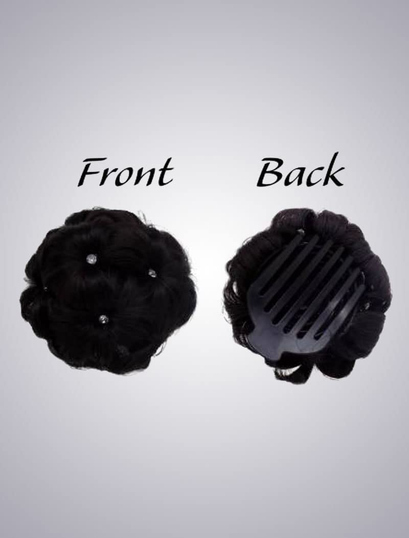 MoonEyes Women's Synthetic Fiber Hair Bun Clutch - Black | Perfect for Updos, Ponytails & Formal Occasions