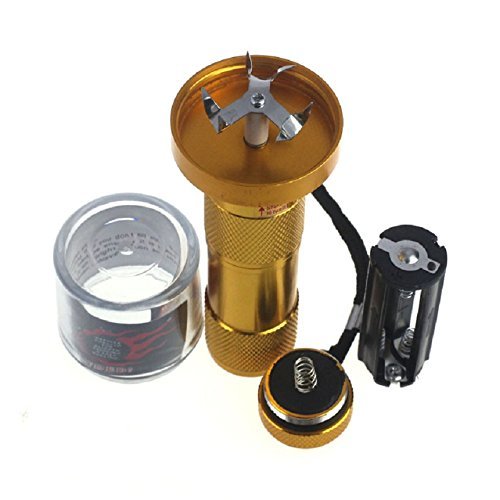 Premium Zinc Alloy Electric Herb Grinder - 4 Piece Metal Tobacco Crusher with Pollen Catcher | Perfect for Grinding Herbs, Spices & Tobacco at Home or On-The-Go