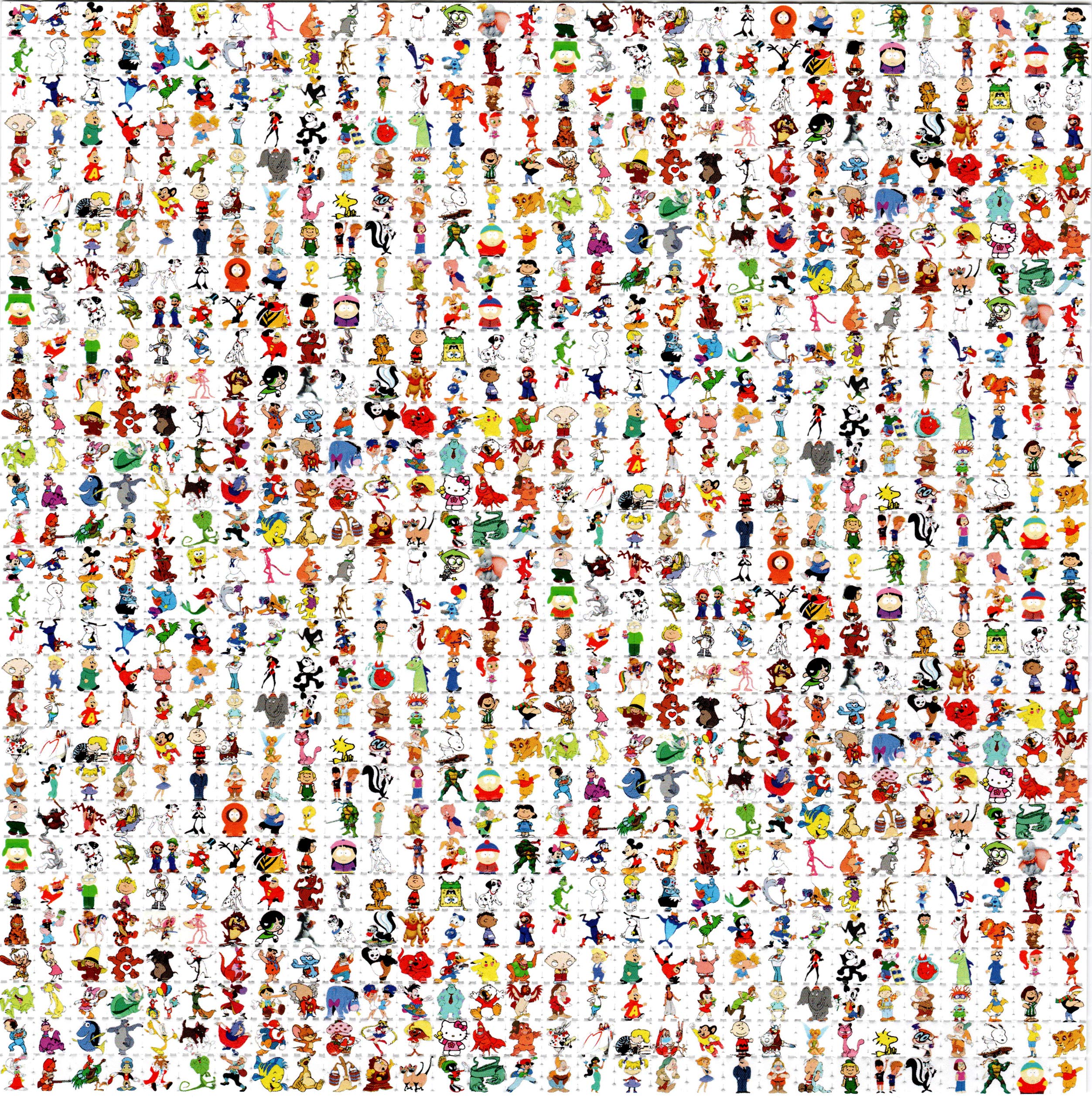 900 Tiny Cartoon Favorite Characters Blotter Art Sheets - Acid-Free Perforated Psychedelic Art Paper (7.5x7.5 Inches) for Collectors, Art Books & Trippy Decor