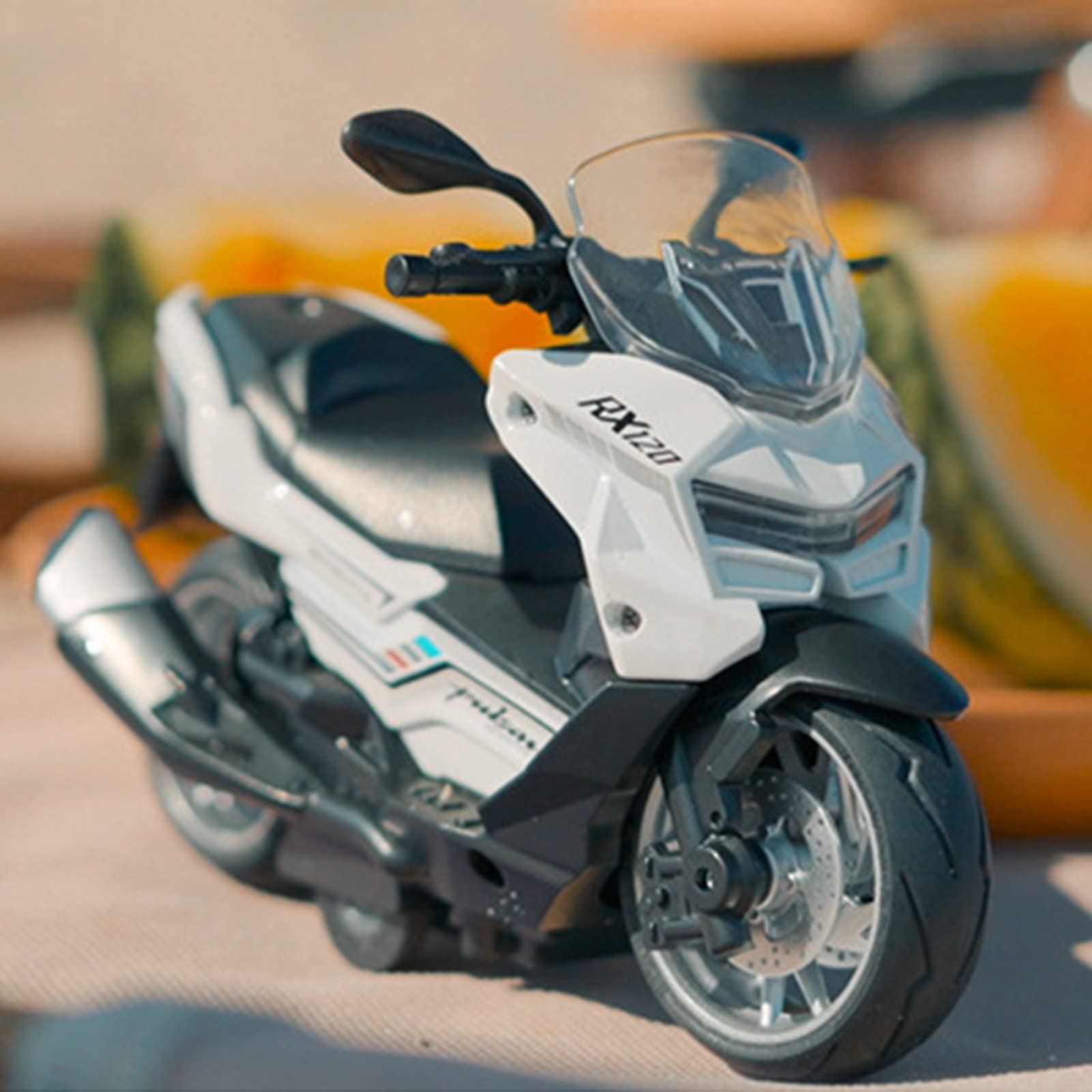 Kimanli 1:12 Scale Pull Back Motorcycle Toy - Alloy Mini Motorcycle Model with Sound, Music & LED Lights | Off-Road Vehicle Toy for Boys & Girls | Perfect Gift for Kids, Collectors & Home Decor | Great for Playtime, Birthday Presents & Display Collections