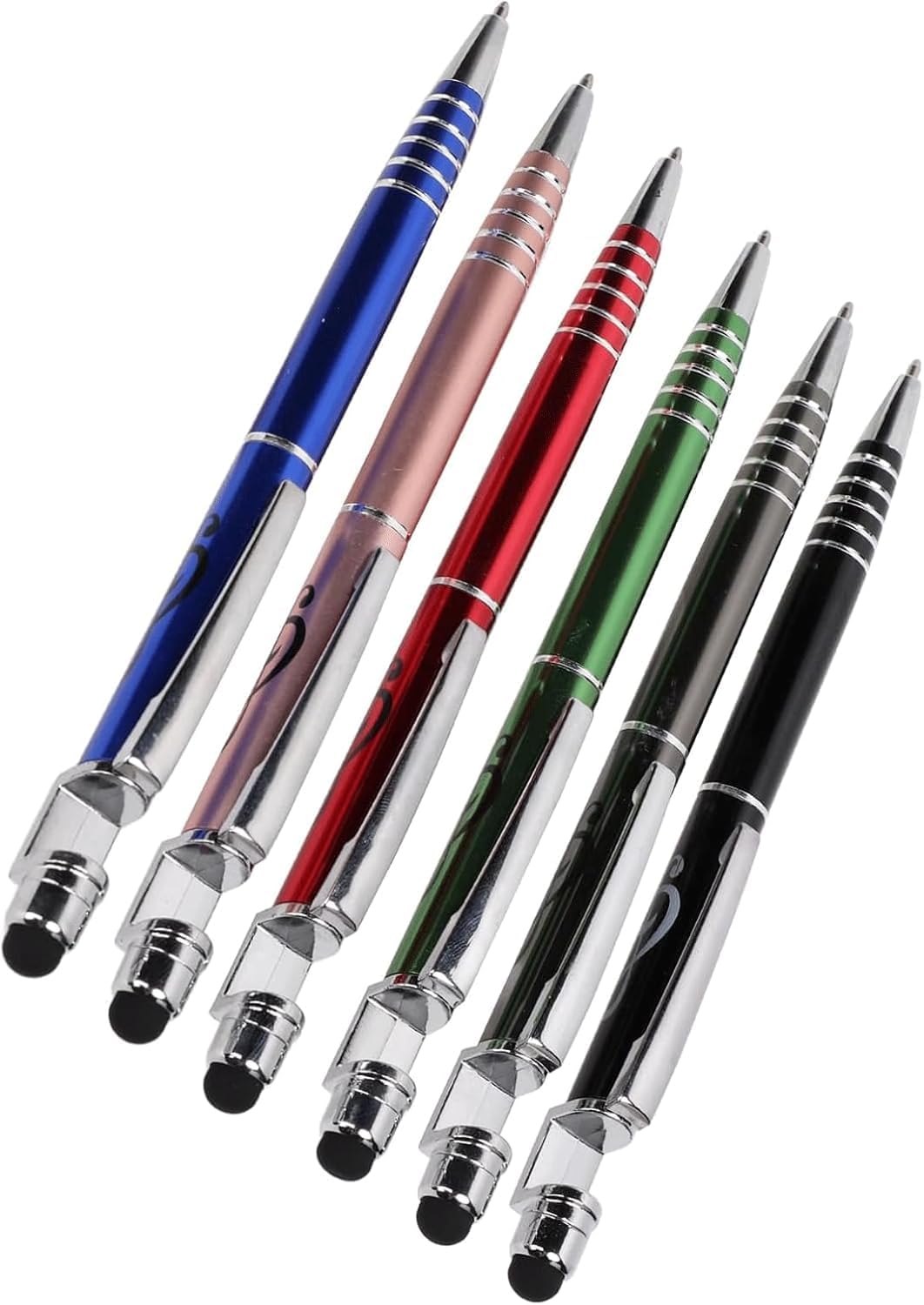 Premium Gel Pens & Ballpoint Pens with Stylus Tip for Touch Screens - Quick-Drying Ink, Compact Clip Design, Smooth Rollerball Writing - Perfect for Office, School, Note Taking & Digital Devices