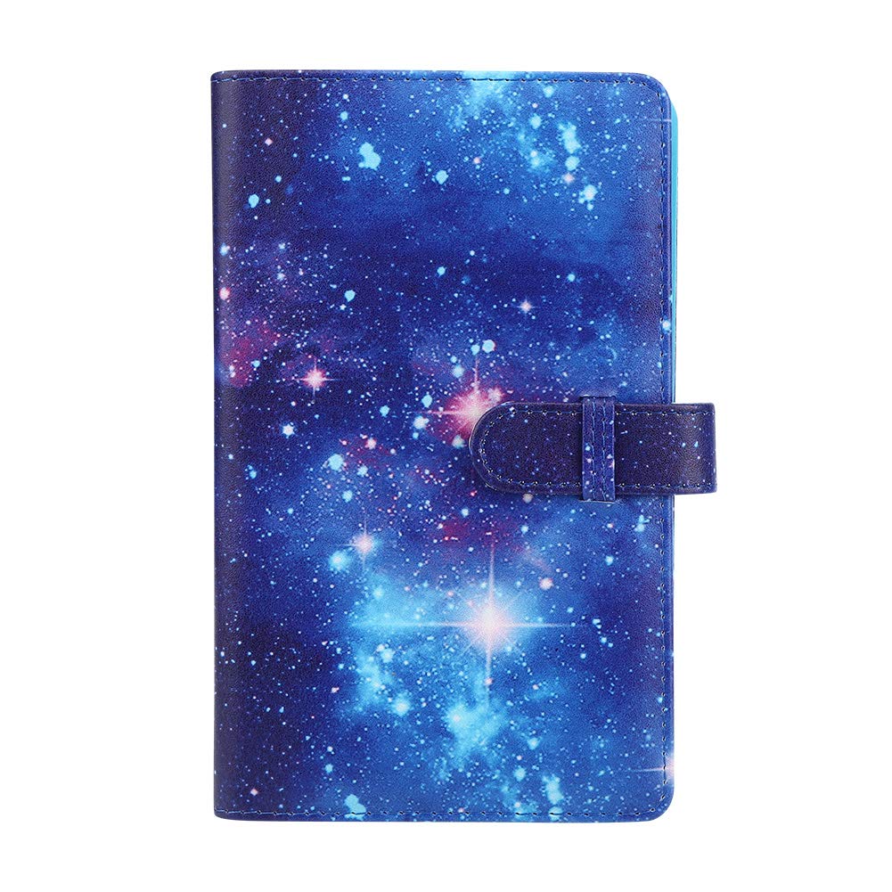 3in PU Leather Photo Album for Mini 11/8/9/7s/25/70/90 Camera - 96 Pockets Bank Card Storage Book (Shining Starry Sky Design) | Compact Photo Organizer for Polaroid, Instax & Credit Cards | Perfect for Travel, Scrapbooking & Memory Keeping