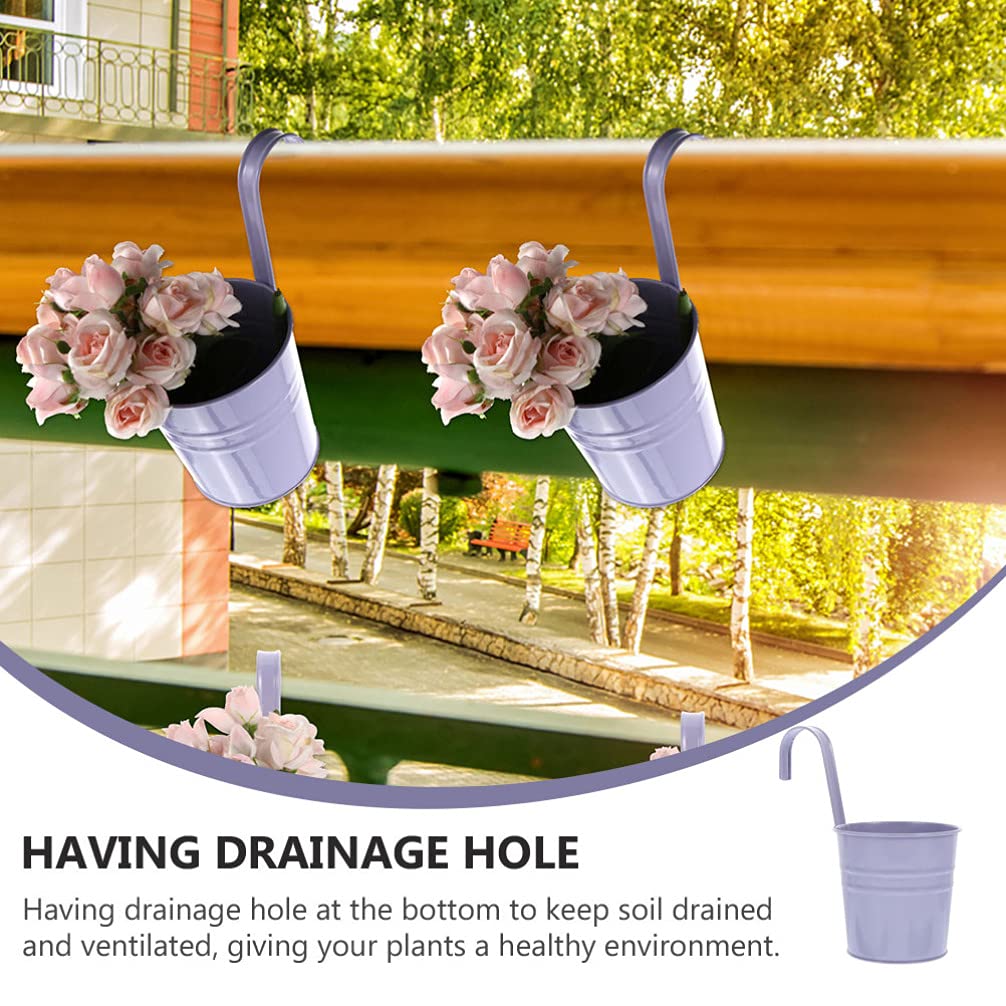 Hanging Flower Pots - Space Saving Decorative Bucket Planter for Indoor/Outdoor Plants - Perfect for Balcony, Garden, Patio & Home Decor