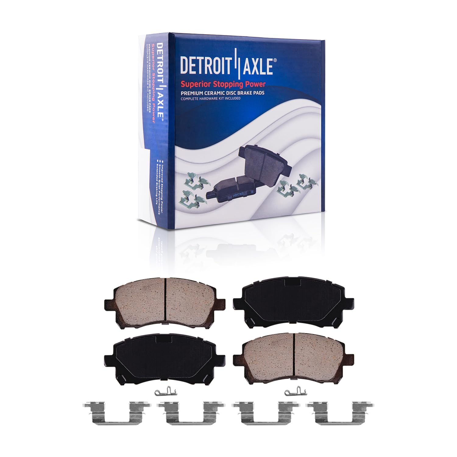 Detroit Axle Ceramic Brake Pads for Subaru Forester Impreza Legacy Outback - Front & Rear Replacement Brake Pads | Smooth Stopping Power for City Driving & Mountain Roads