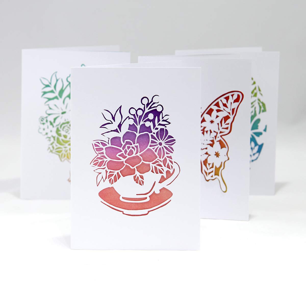 Paper Cutting Adventure | Flower & Butterfly Card Set | 4 Stunning Ready-to-Cut Designs by Emma Boyes | Perfect for DIY Crafts, Scrapbooking & Home Decor