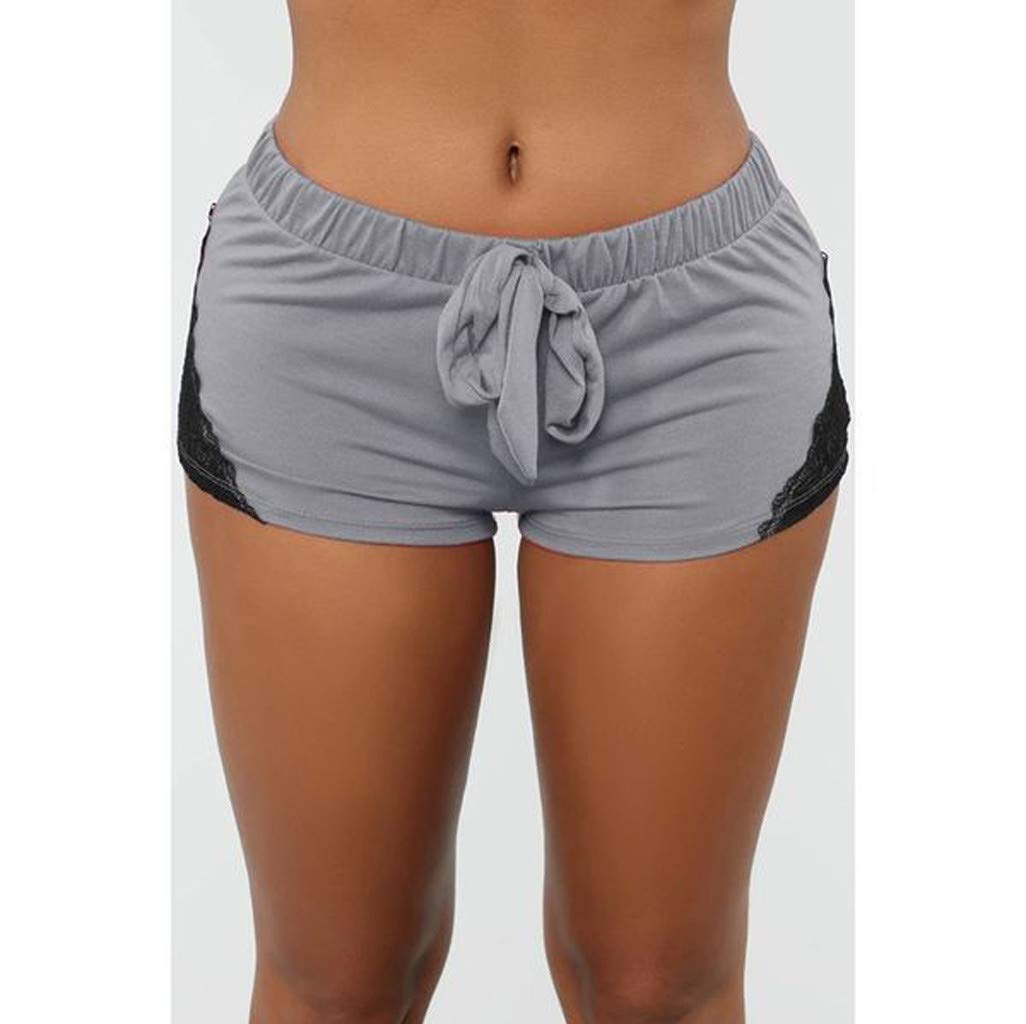 Sexy Lace Crochet Booty Shorts for Women - Low Waist Drawstring Running Gym Shorts, Casual Slim Fit Hot Pants for Workout, Yoga, Beach & Summer Fashion
