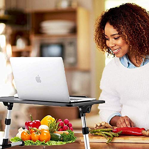 BoxWave Stand and Mount for Dell Latitude 5430 Rugged Laptop (14 Inch) - Adjustable True Wood Laptop Bed Tray Stand, Ergonomic Desk Stand for Comfortable Work in Bed, Office, or Home - Jet Black