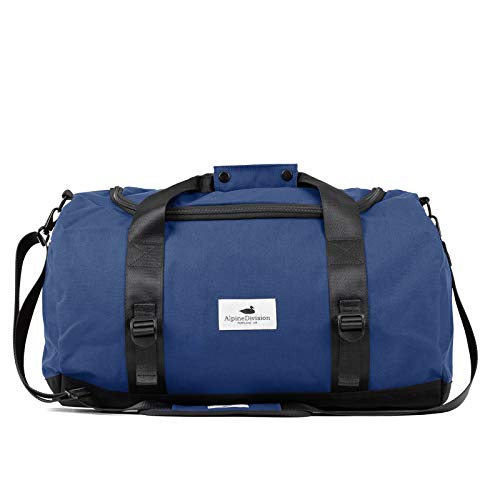 Alpine Division North Fork Duffel Bag - Waterproof Travel Duffel for Hiking, Camping & Gym - Navy Blue Outdoor Gear for Men & Women