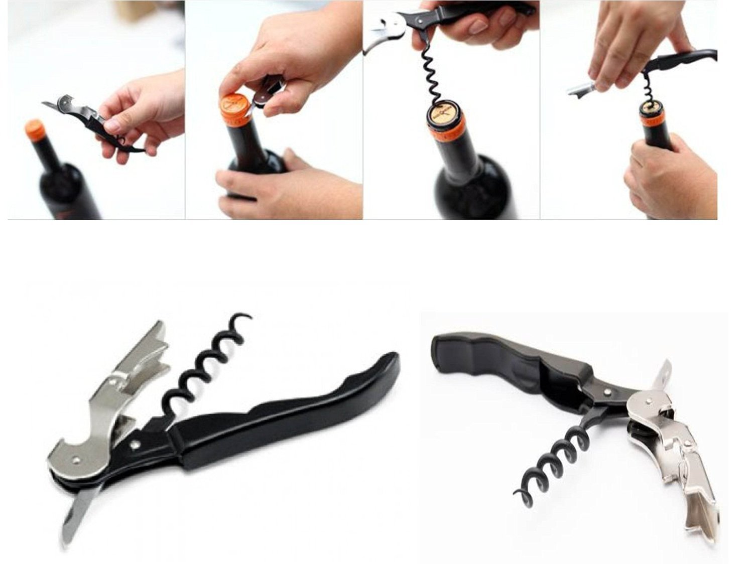 Premium D-Shaped Wine Cork Knife and Opener Set - 200g Multicolor for Easy Wine Bottle Opening - Perfect for Home Bars, Parties, and Gifts