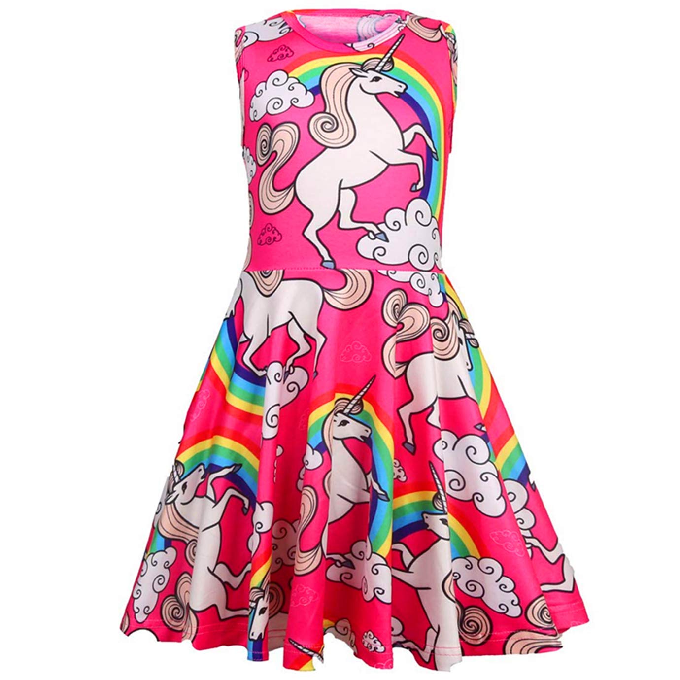 Unicorn Dress for Girls - Sleeveless Summer Swing Party Dress for Easter & Special Occasions (Ages 4-11) | Perfect for Birthday Parties, Easter Celebrations & Playdates