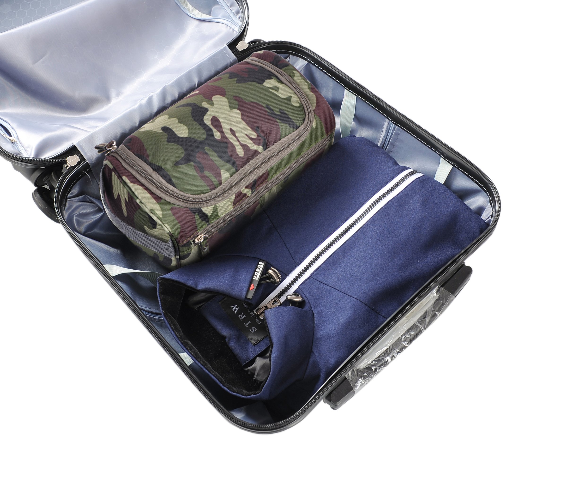 Vercord Men's Travel Toiletry Bag - Waterproof Shaving & Hygiene Organizer for Shower, Bathroom & Gym - Compact Camouflage Dark Green Design