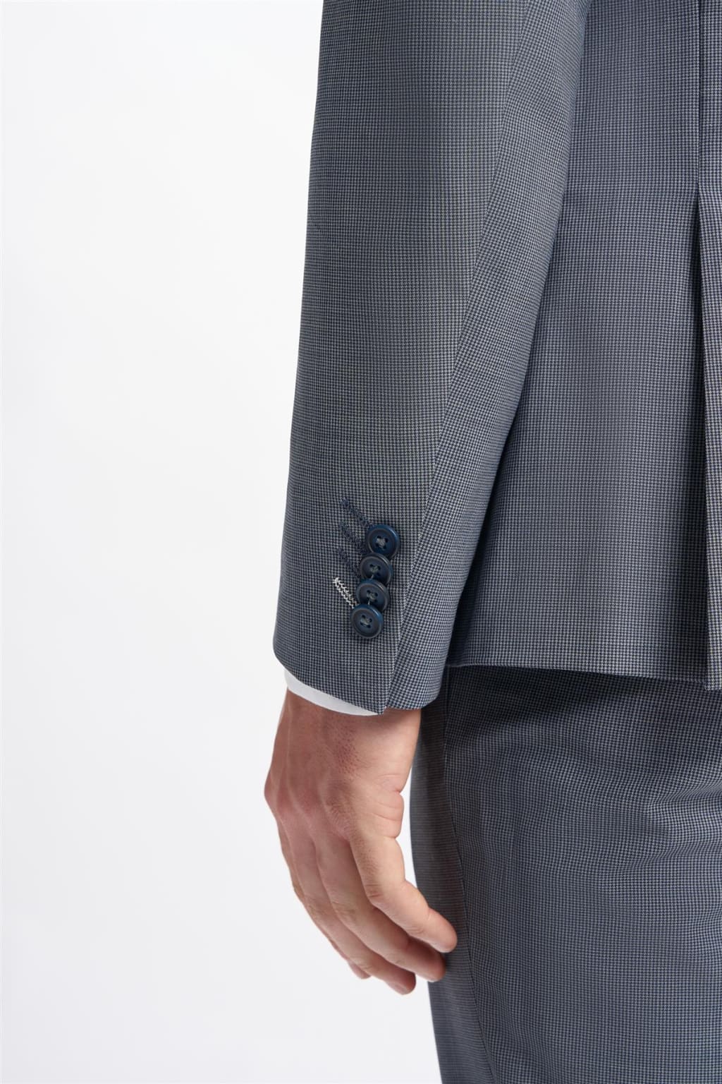Cavani Bond Puppy Tooth Double Breasted Blazer for Men - Classic Wool Suit Jacket for Business, Office & Formal Events