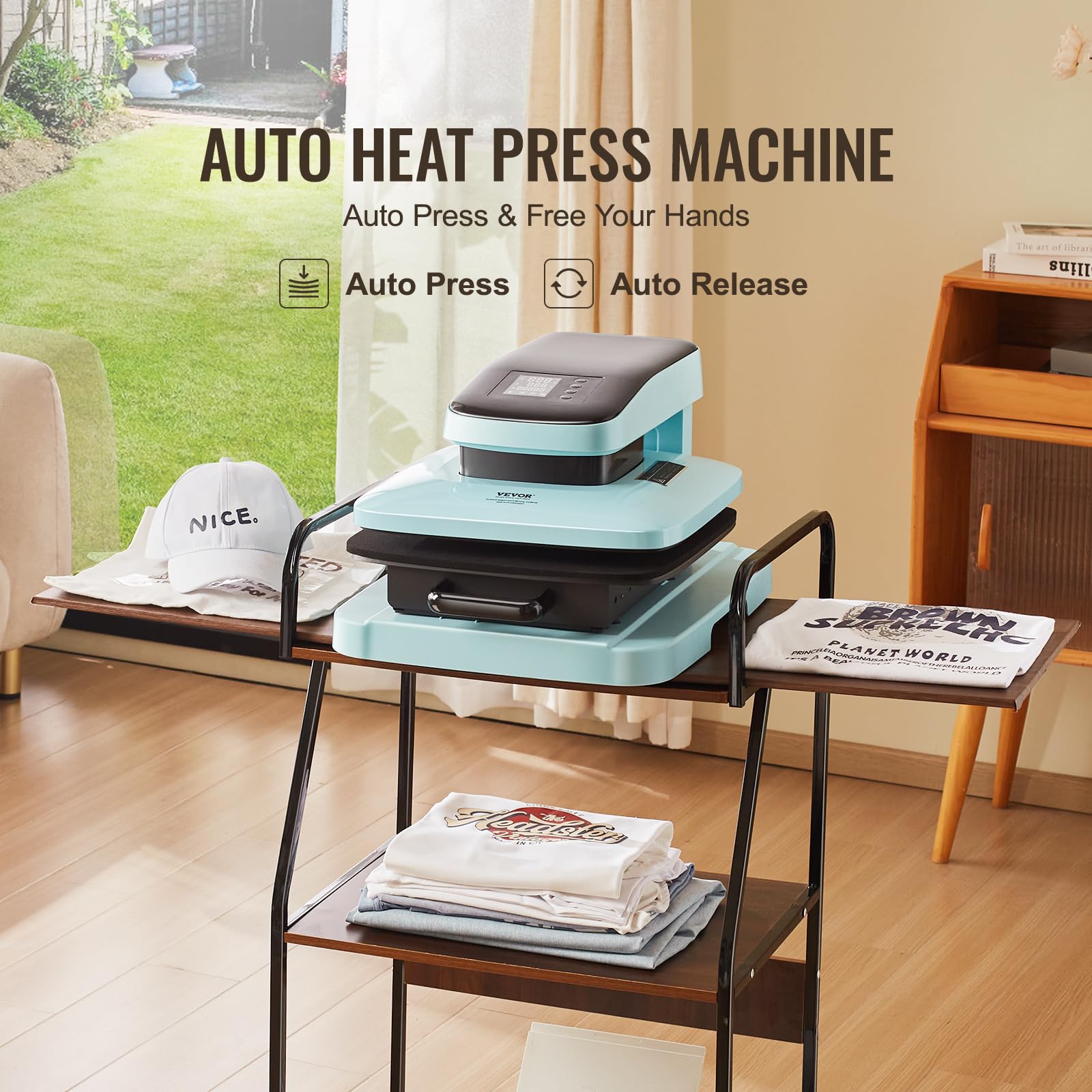 VEVOR 15x15 Auto Heat Press Machine for T-Shirts, Sublimation & Heat Transfer - Fast & Even Heating with Auto Press & Release - Perfect for DIY Projects, Custom Apparel & Small Business Printing