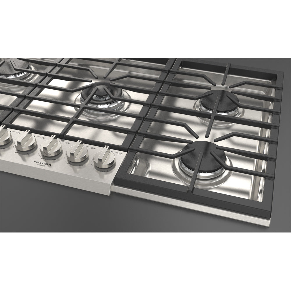 Fulgor Milano 36 Inch 5 Burner Gas Cooktop - 400 Series Stainless Steel (F4PGK365S1) | Professional Kitchen Appliance for Home Chefs & Cooking Enthusiasts