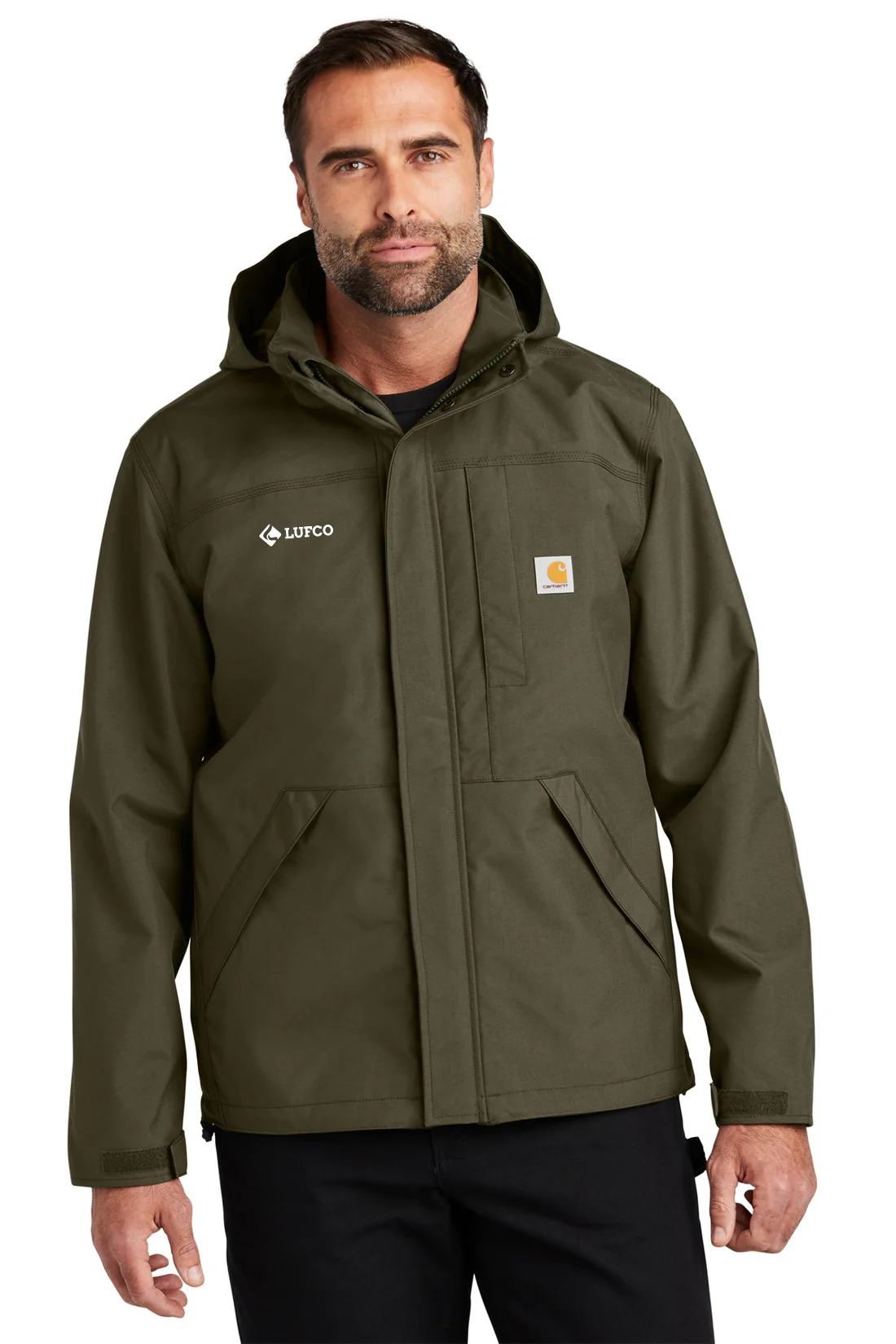 Carhartt Shoreline Jacket for Men - Water-Resistant Moss Green Work Jacket - Durable Outdoor Coat for Fishing, Hiking & Construction Work