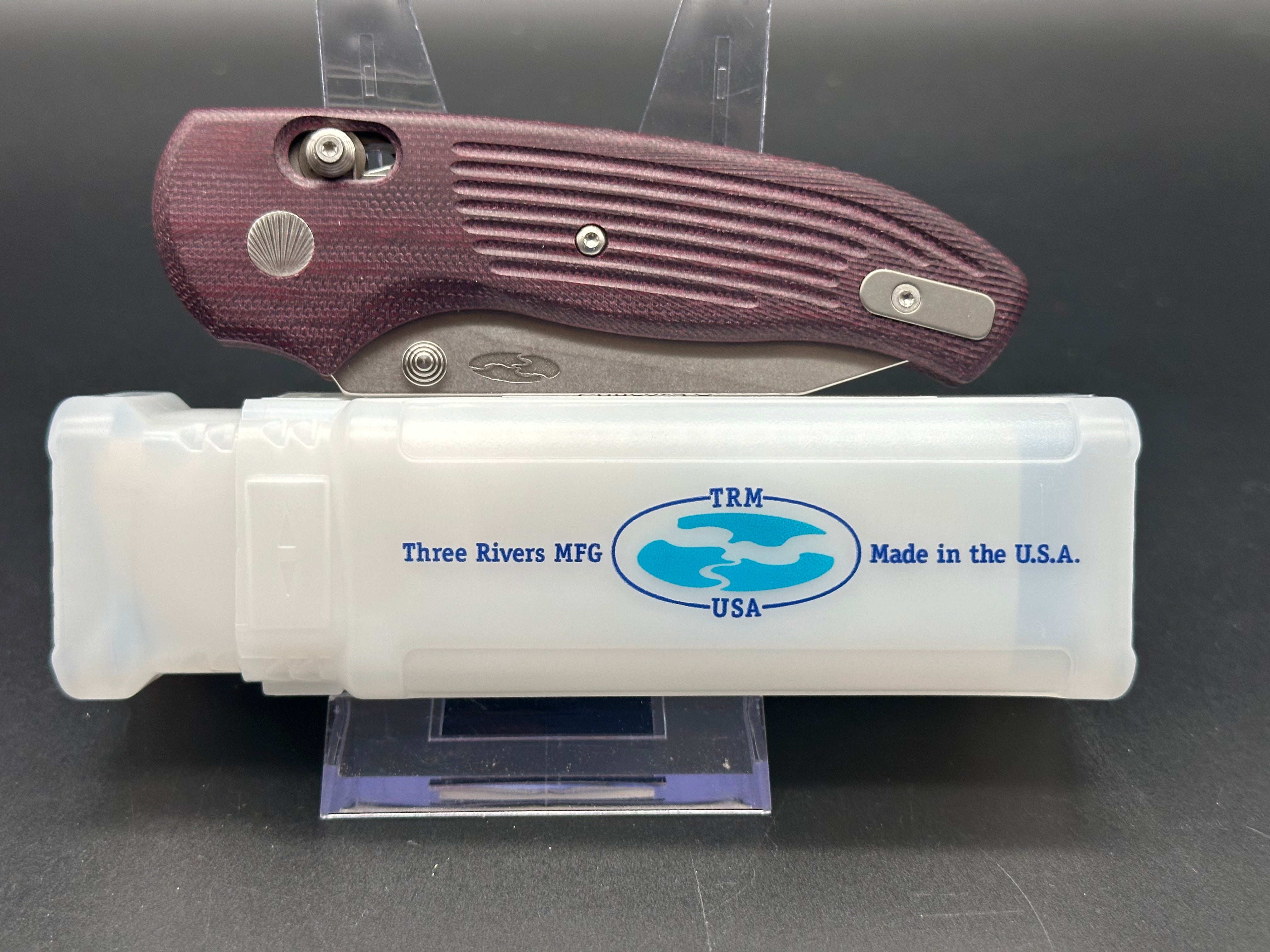 TRM Shadow Folding Knife - Concord Grape Micarta Handle, 20CV Steel Blade | EDC, Outdoor, Camping, Hunting Gear