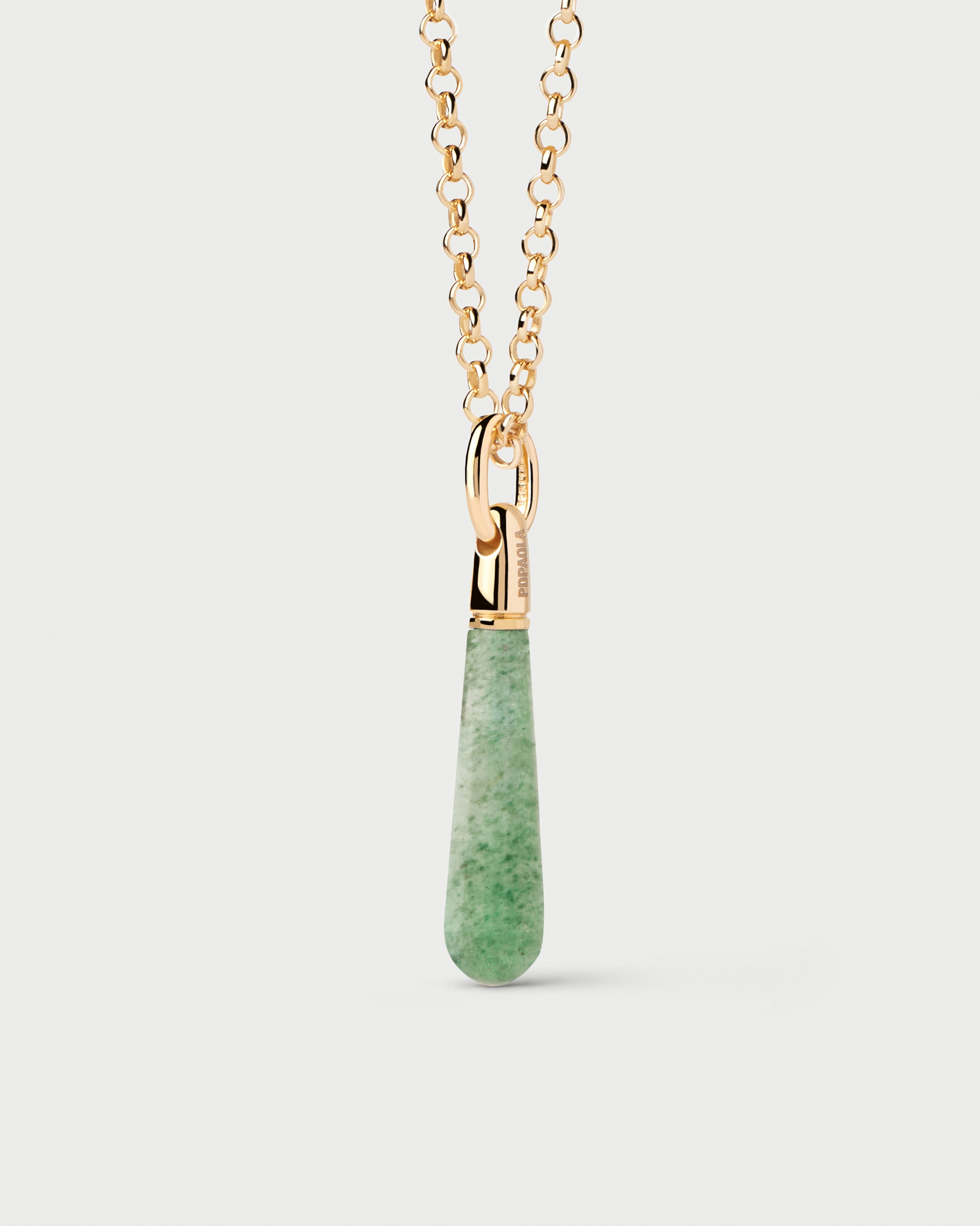 Green Aventurine Large Drop Pendant Necklace - Natural Stone Jewelry for Women - Perfect for Meditation, Healing & Spiritual Gifts