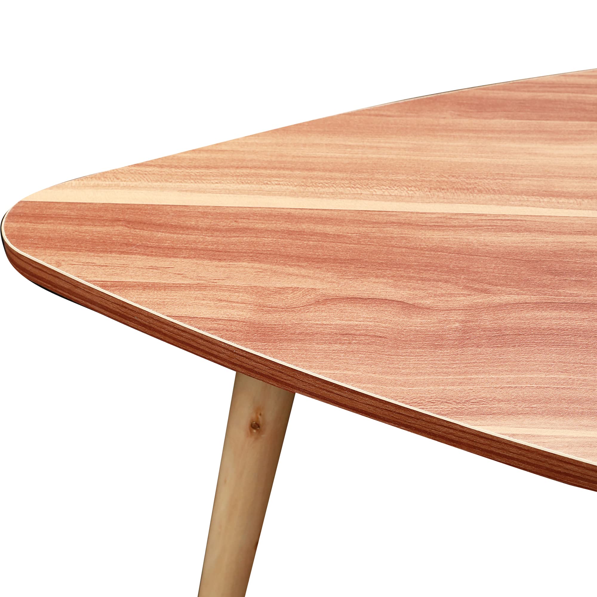 Modern Nesting Coffee Table Set of 2 - Drop Shape, Triangle & Oval Design - Contemporary Walnut Cocktail Table for Living Room - Perfect for Small Spaces, Coffee Time & Entertaining Guests