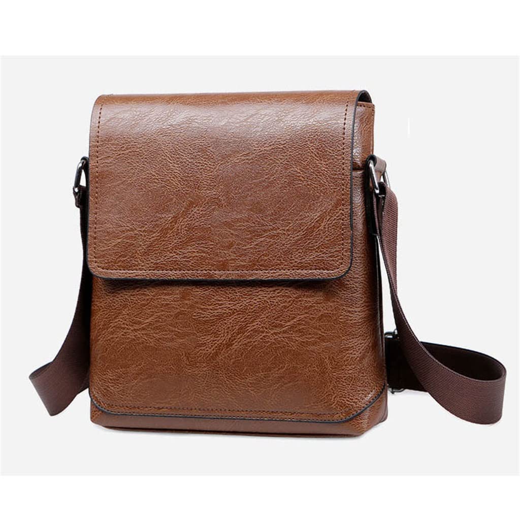 Genuine Leather Messenger Bag for Men - Vintage Crossbody Shoulder Bag with High Capacity, Travel & Work Laptop Tablet Bag (22 x 5.5 x 23cm) - Perfect for Business, Commuting & Daily Use