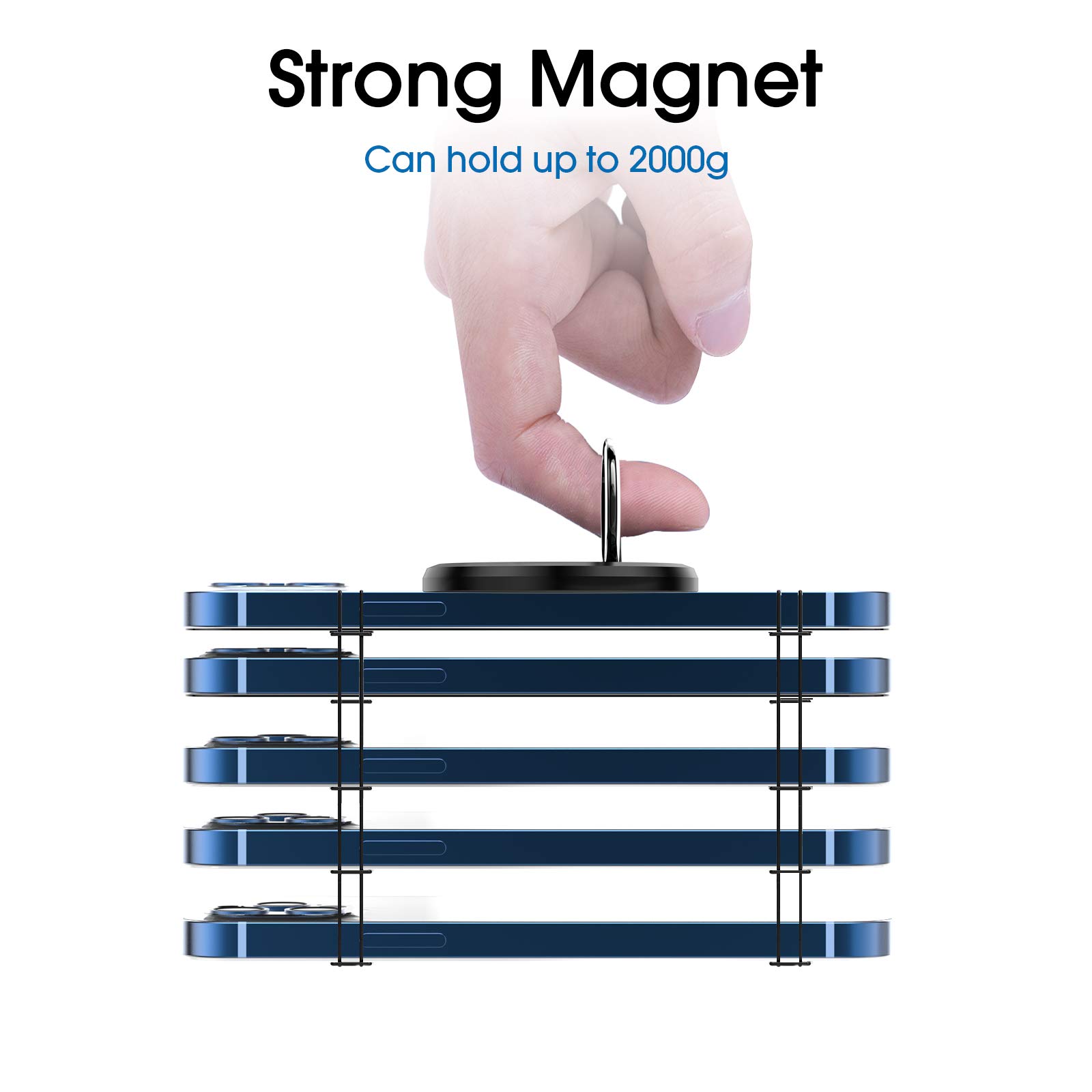 TechMatte MagGrip Magnetic Phone Ring Holder Stand (Detachable) - Compatible with iPhone 13/12 MagSafe, Samsung Galaxy, Wireless Charging - Perfect for Hands-Free Viewing, Gaming, and Video Calls