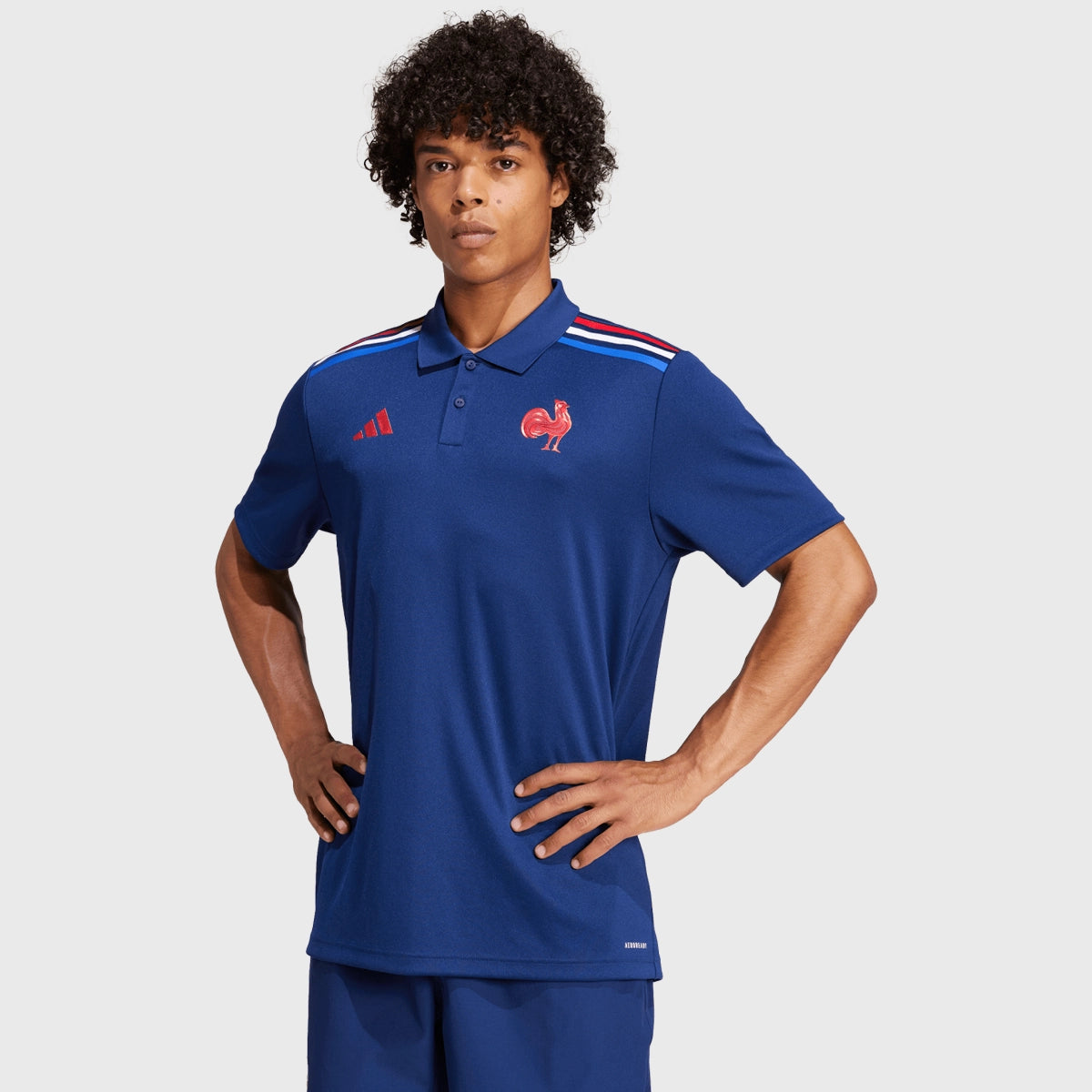 Adidas France Rugby Polo Shirt for Men - Official Supporters Jersey, Dark Blue - Perfect for Match Days & Fan Events