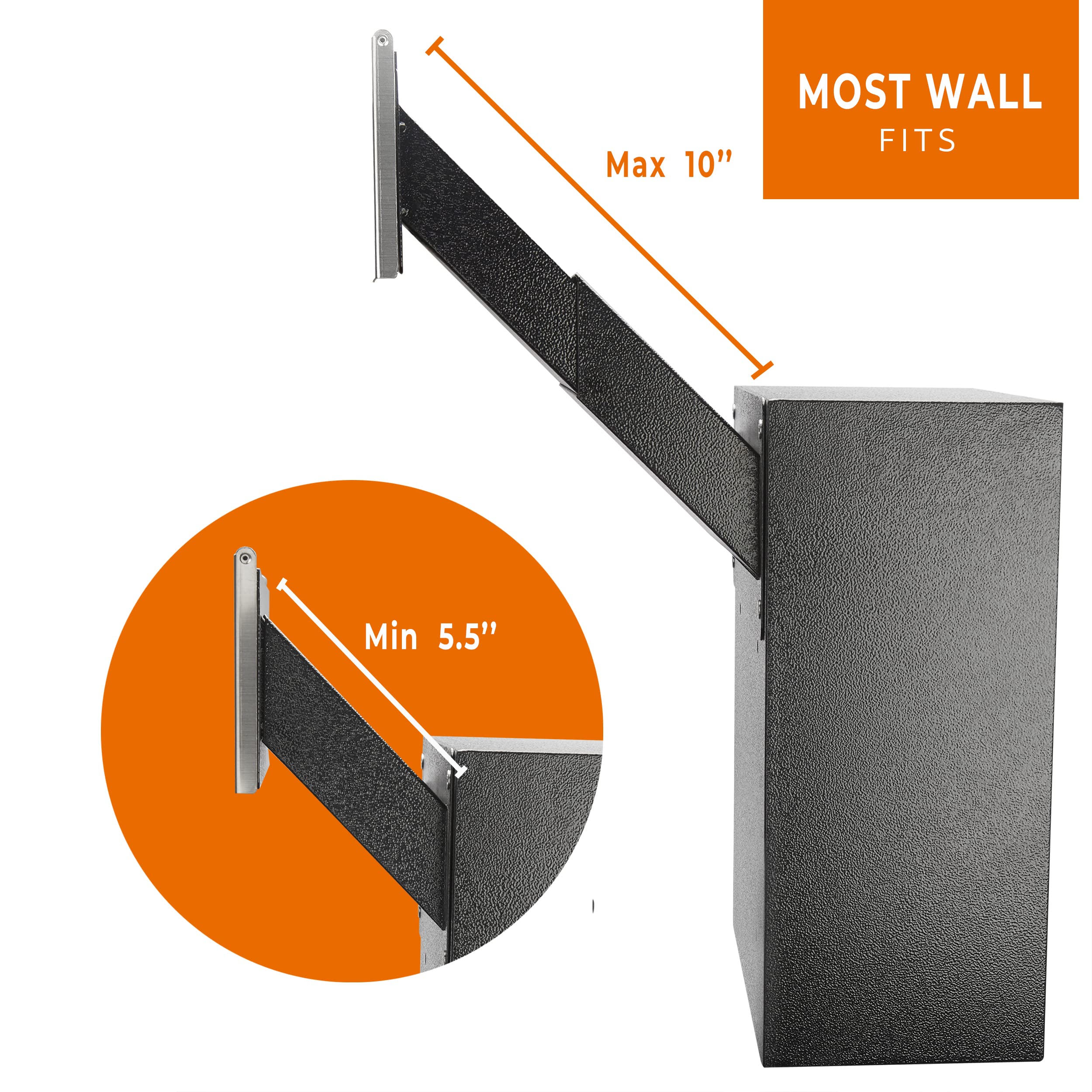 Heavy Duty Steel Through The Wall Mailbox with Locking Key & 10