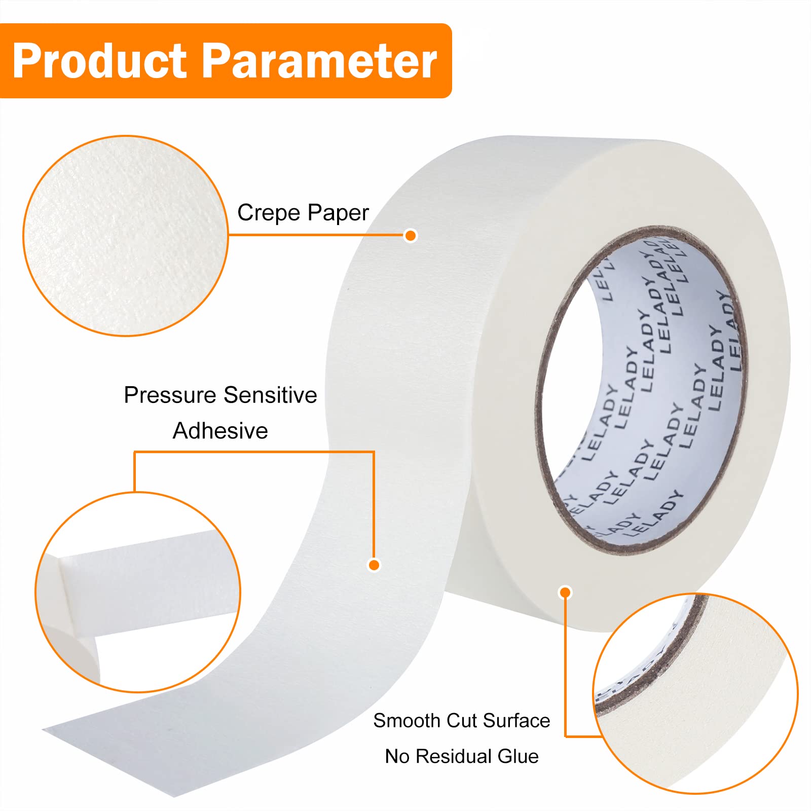 2 Inch x 60 Yards White Masking Tape - 3 Rolls | Painters Tape for DIY Projects, Arts & Crafts | Perfect for Home Decor, Wall Painting, Scrapbooking & Gift Wrapping