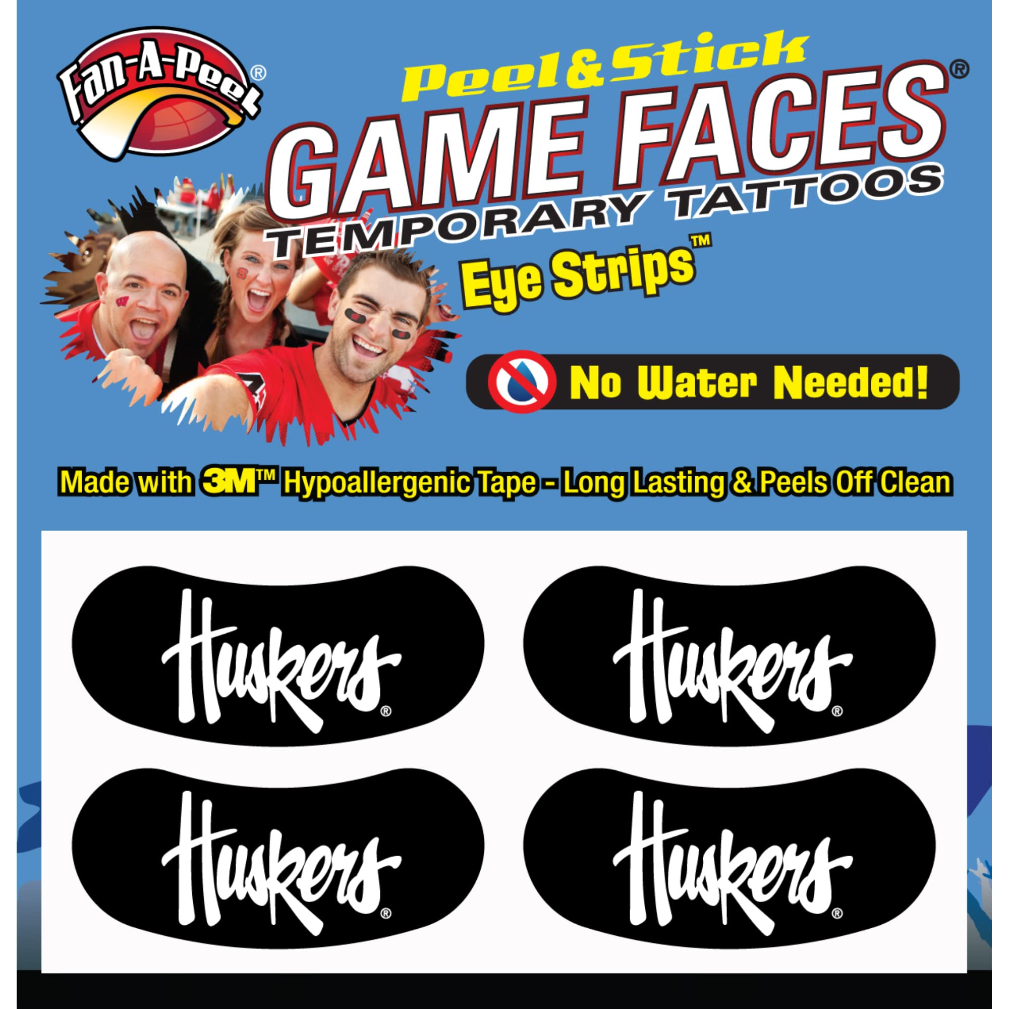 Nebraska Waterproof Temporary Tattoos - Hypoallergenic Peel & Stick Fake Tattoos for Adults & Kids - Officially Licensed - Perfect for Parties, Sports Events & Costumes
