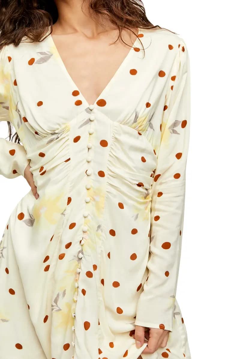 Free People Women's Floral Long Sleeve Mini Dress - Sunshine Print, Date Night Outfit, Party Dress for Women, Perfect for Cocktail Parties, Weddings & Evening Events