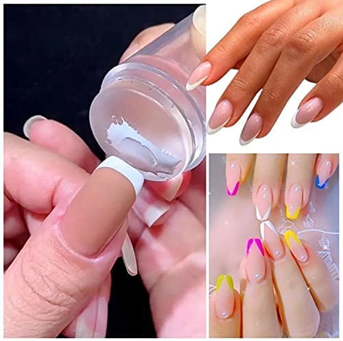 Soft Silicone Jelly Nail Stamper & Scraper Kit - Professional Nail Art Tool for Stamping Polish & Manicure - Includes Acrylic Scrapers for French Nail Designs - Perfect for DIY Nail Art at Home or Salon Use (1 Piece)