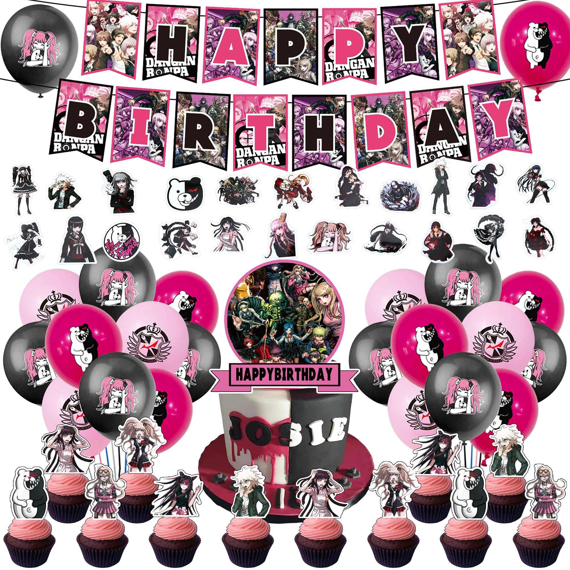 100 Pcs Birthday Party Decorations Set - Includes Banner, Balloons, Cake Topper, Stickers & Cupcake Toppers | Kids Birthday Party Supplies | Perfect for Birthday Celebrations, Baby Showers & Family Gatherings