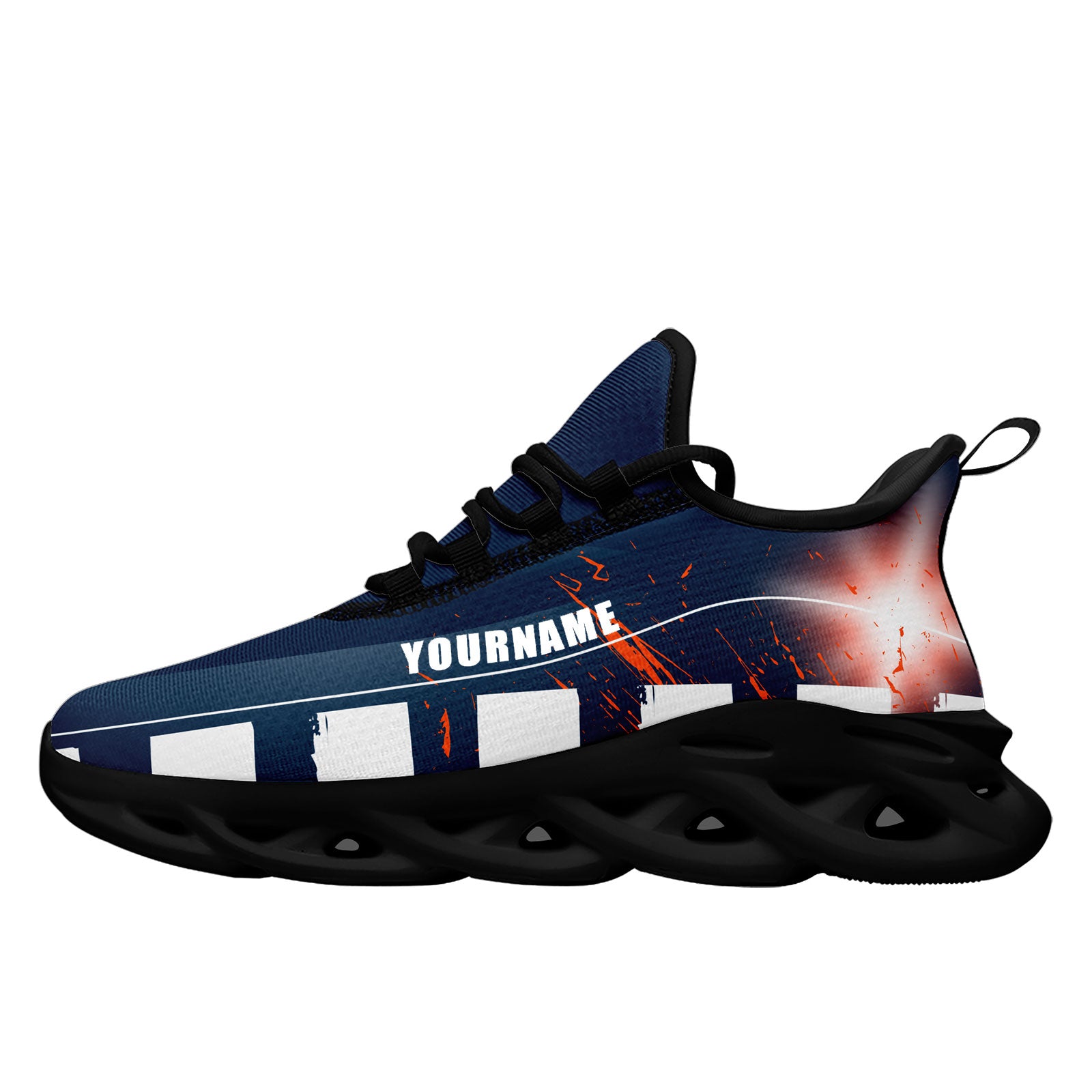 Custom Blue Orange White Denver Maxsoul Sneakers - Personalized Basketball Shoes for Men & Women - Size 10 (FN003 D020260) | Perfect for Streetwear, Gym Workouts & Casual Fashion