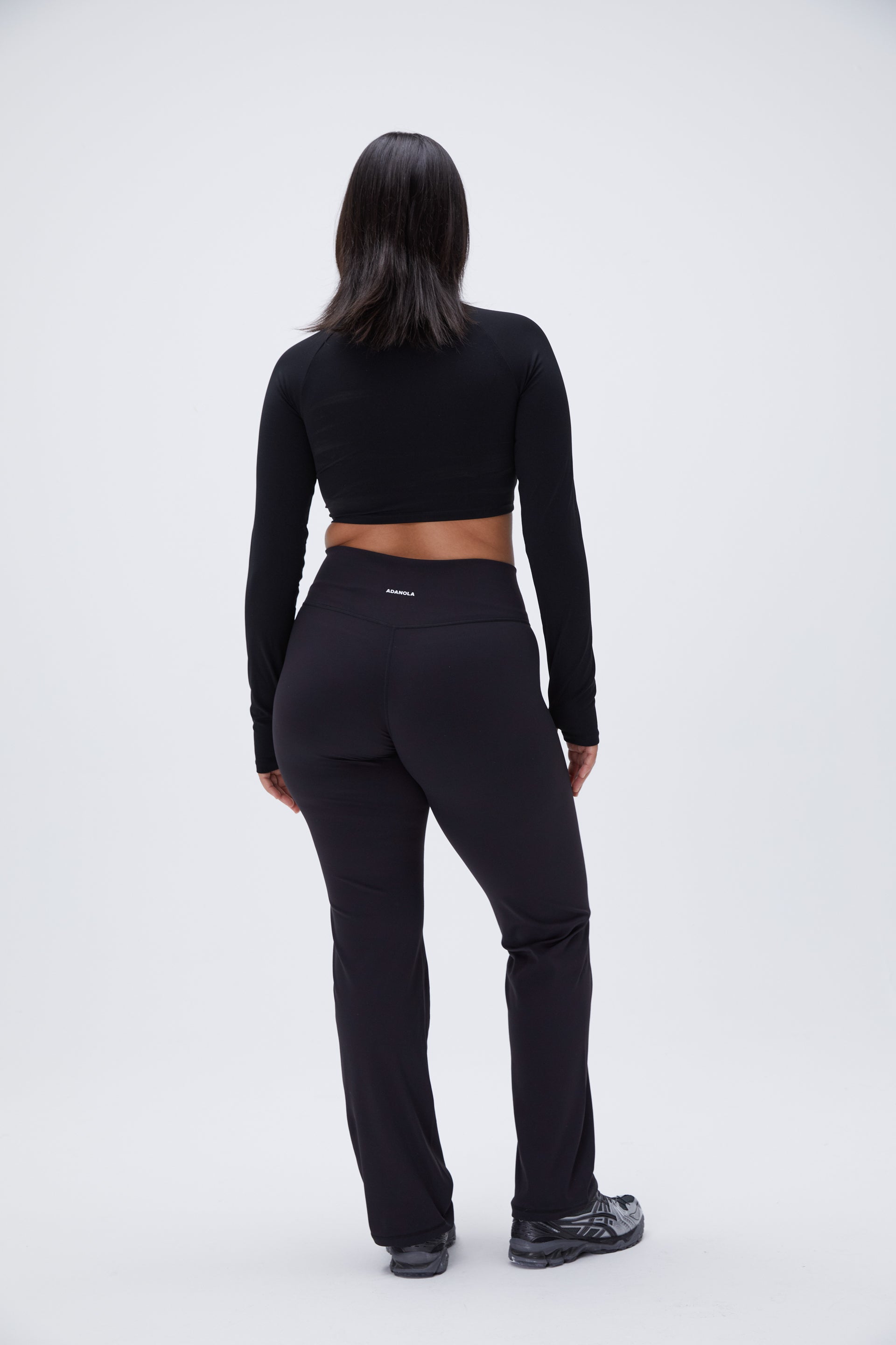 High Waisted Wrap Over Yoga Pants for Women - Black - Comfortable & Stretchy Workout Leggings for Yoga, Pilates, Gym & Lounge