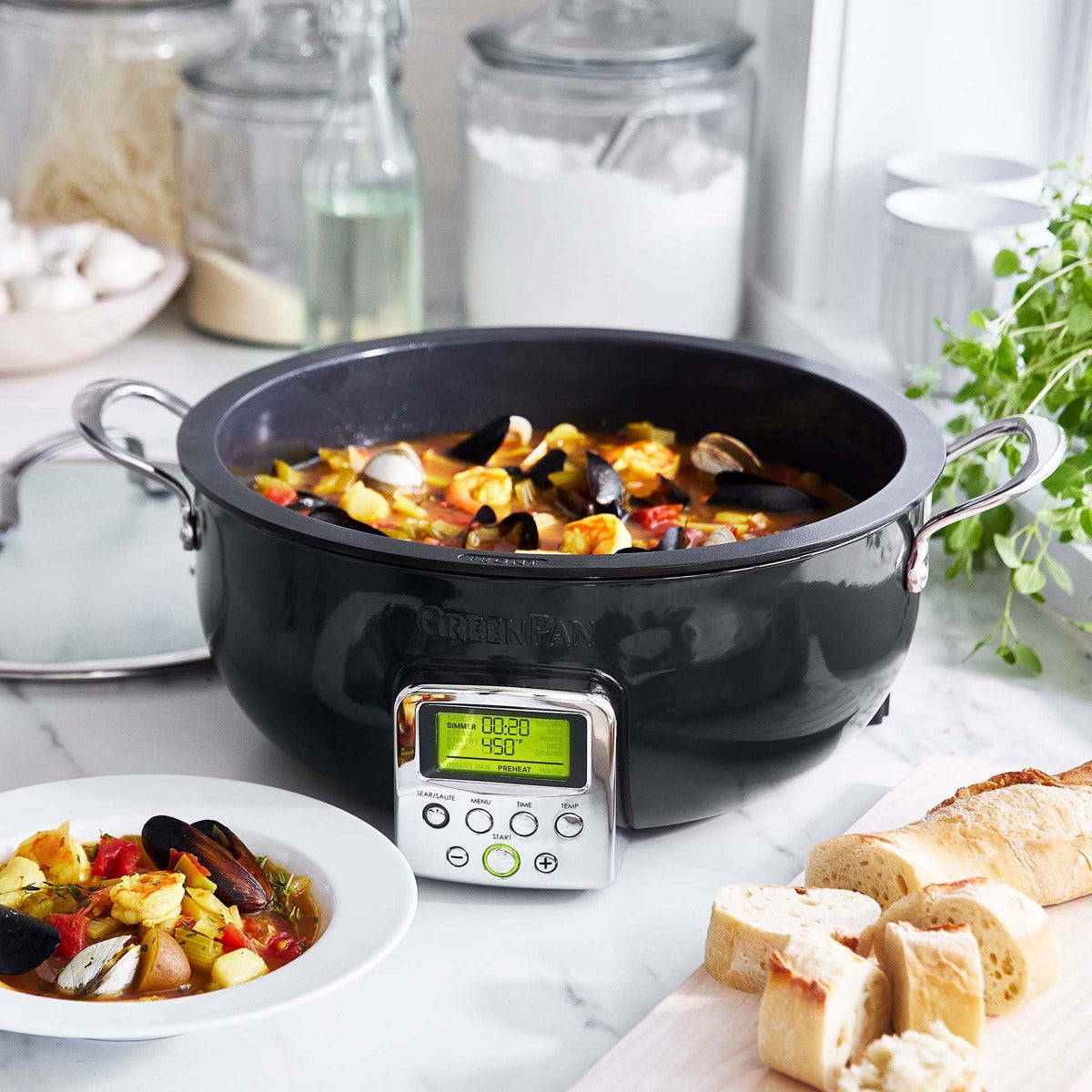 Multifunction Deep Electric Skillet - 12-Inch Nonstick Frying Pan with Adjustable Temperature Control | Perfect for Stir Fry, Sautéing, and Slow Cooking | Black